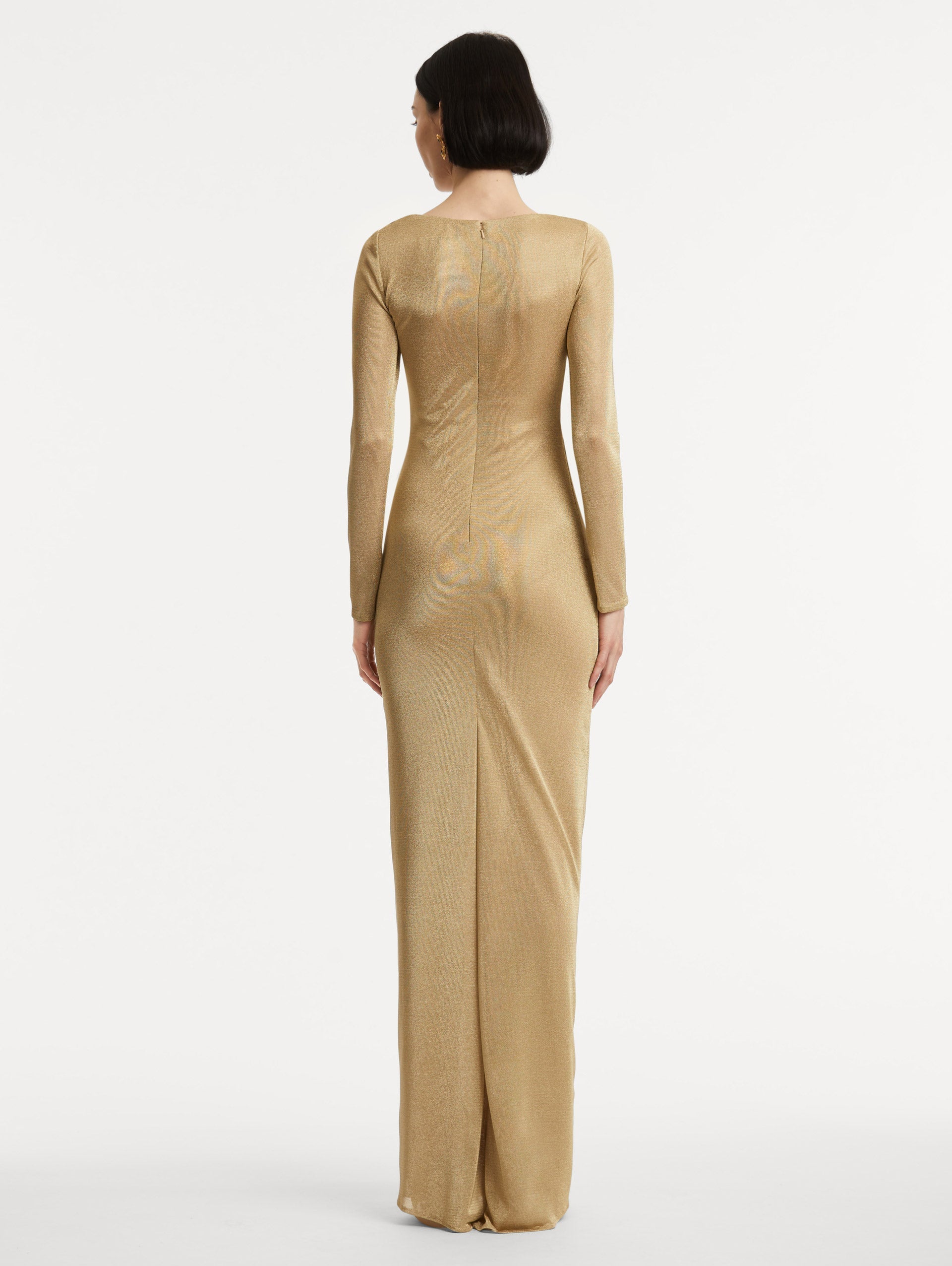 Metallic Jersey Draped Gown Gold / Oscar de la Renta