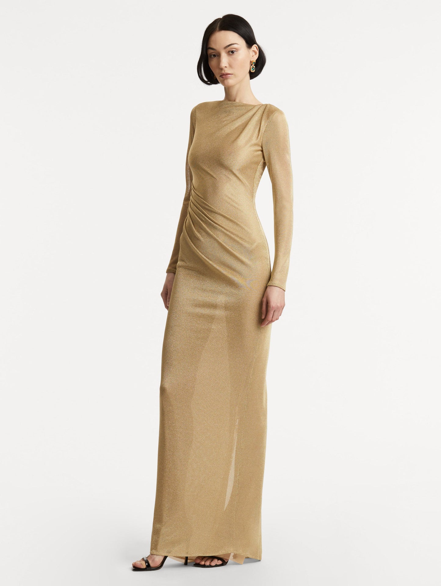 Metallic Jersey Draped Gown Gold / Oscar de la Renta