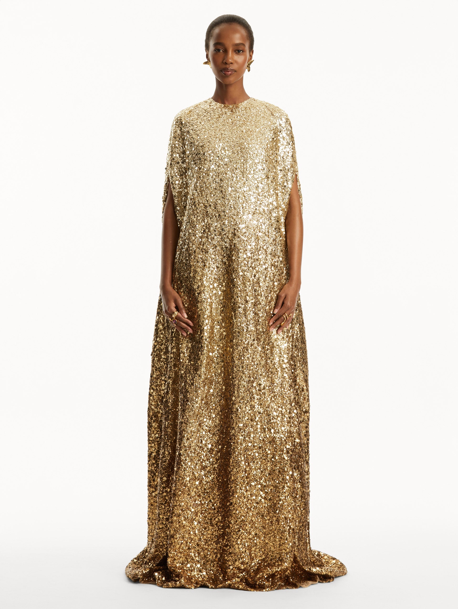 Metallic Ombré Sequin Embroidered Caftan Multi metallic / Oscar de la Renta