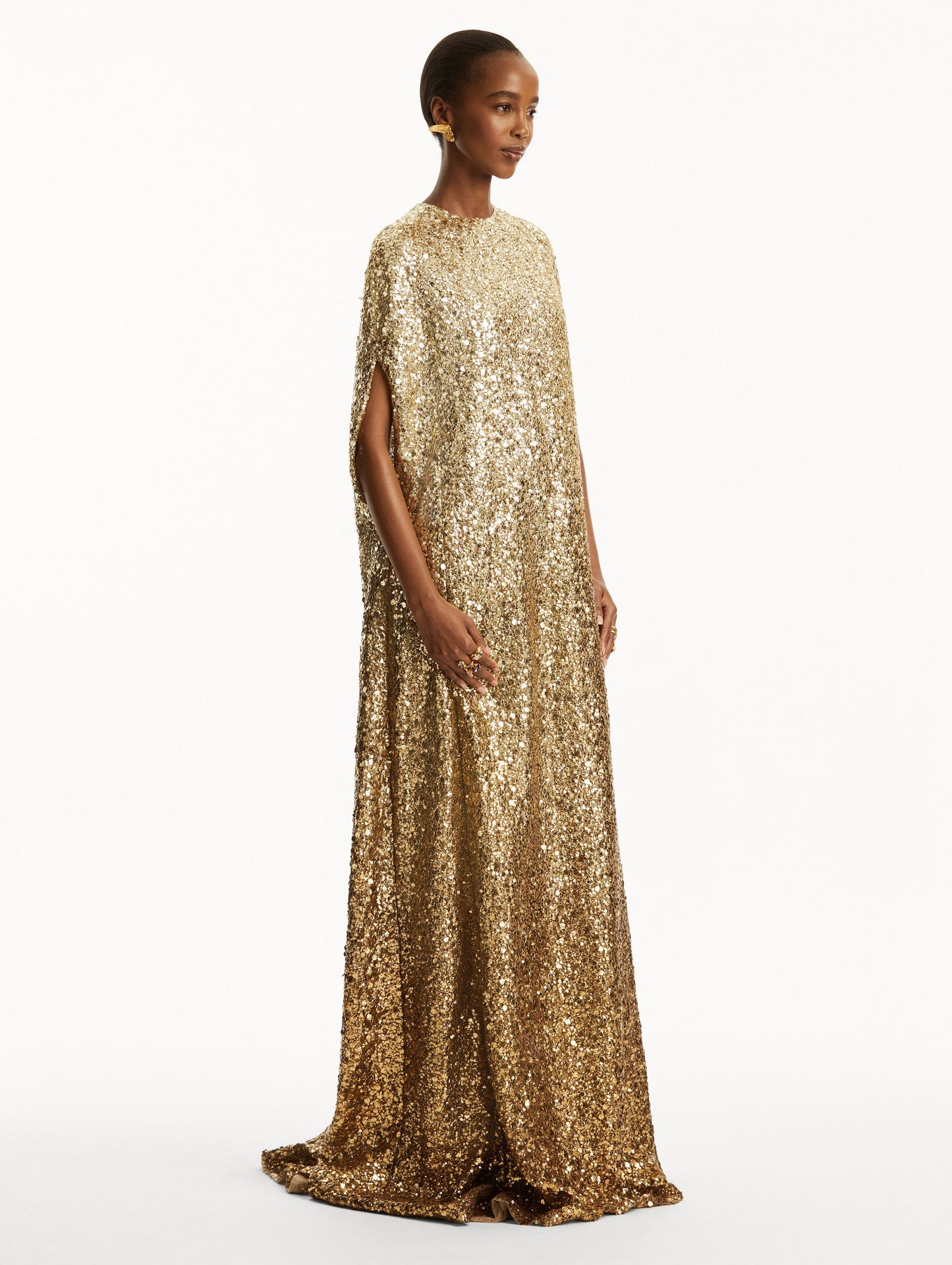 Metallic Ombré Sequin Embroidered Caftan Multi metallic / Oscar de la Renta