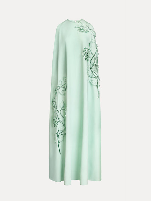 Porcelain Flower Cutout Caftan Frosted mint / Oscar de la Renta