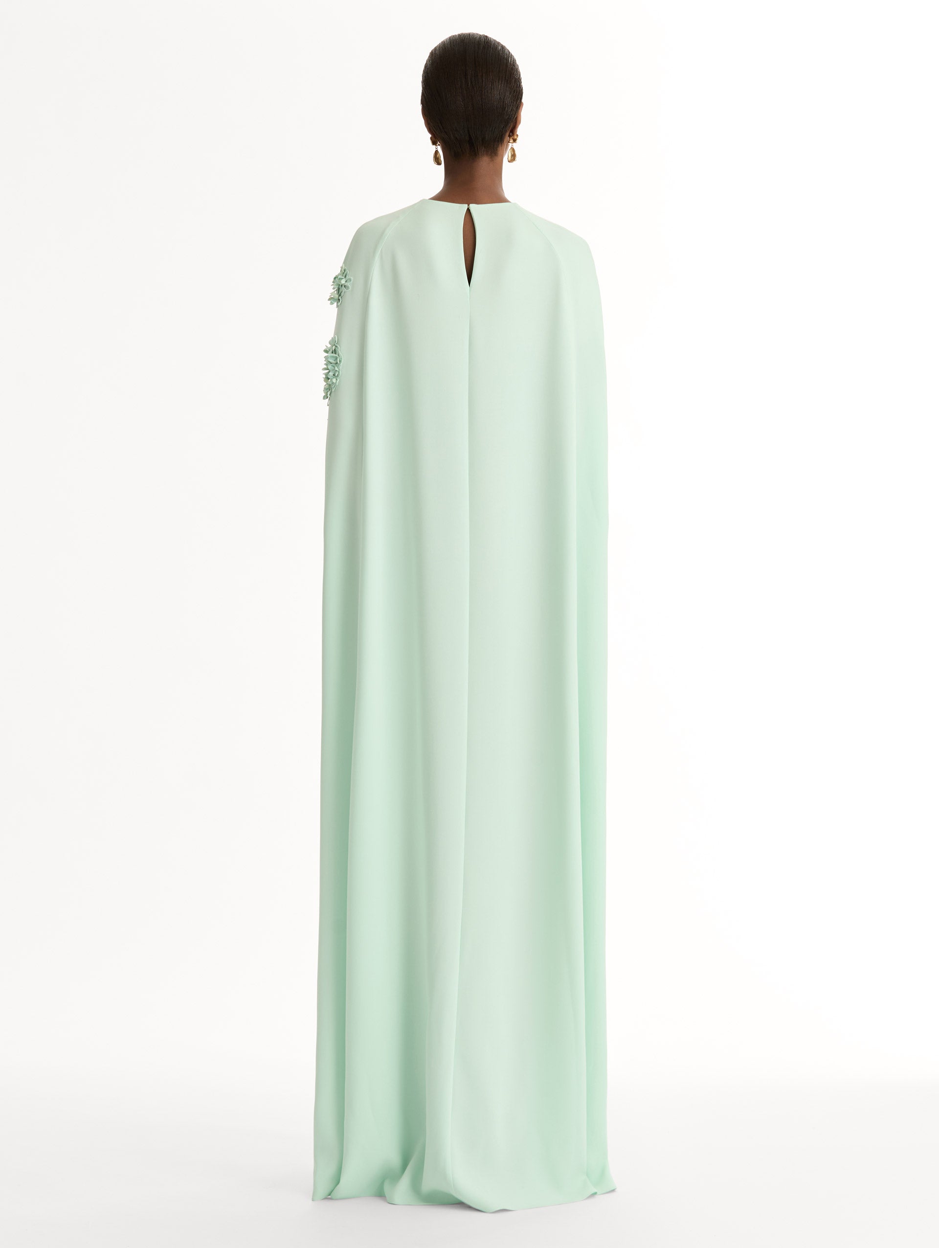 Porcelain Flower Cutout Caftan Frosted mint / Oscar de la Renta