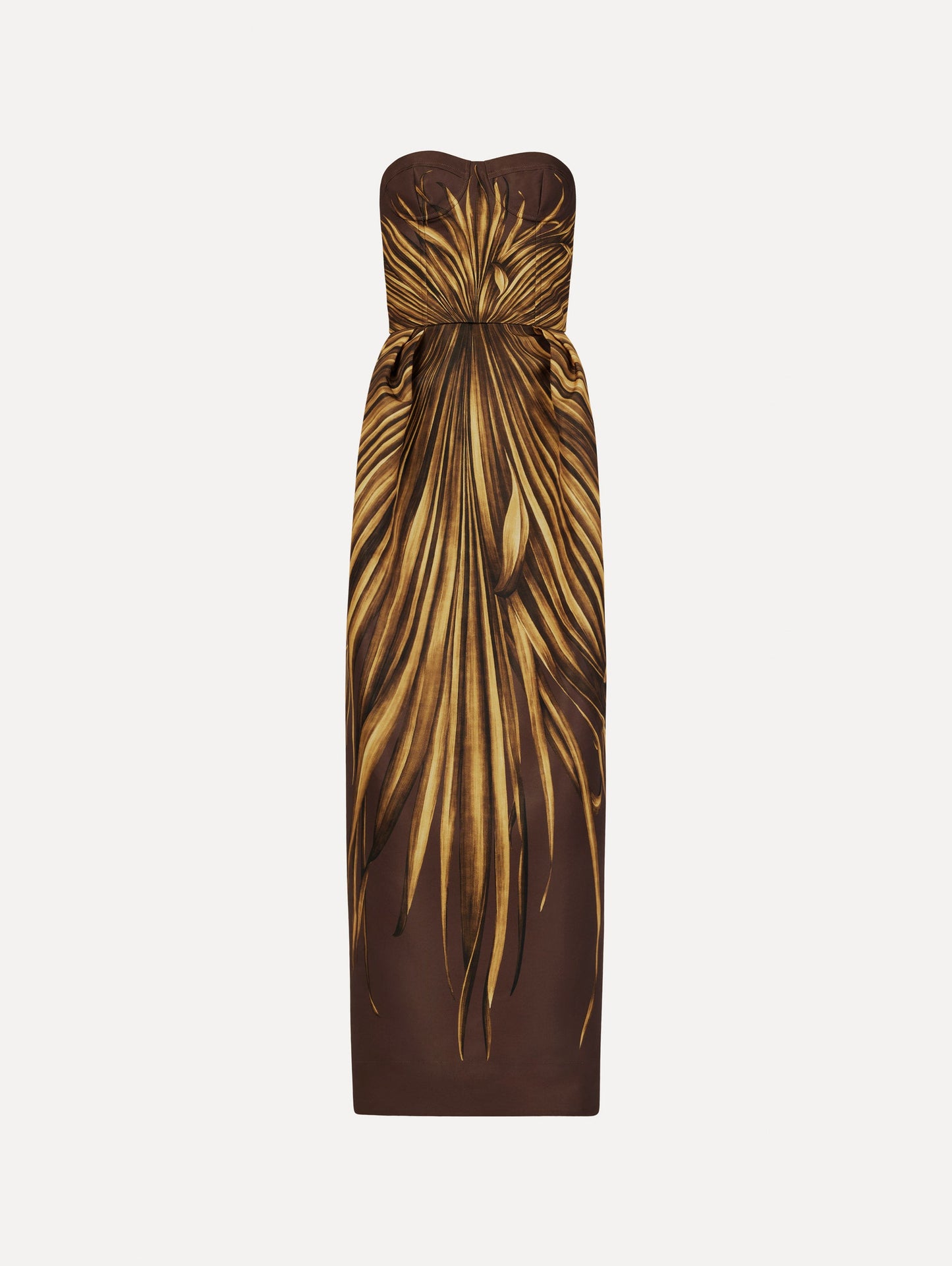 Palm Leaves Faille Gown Brown / Oscar de la Renta