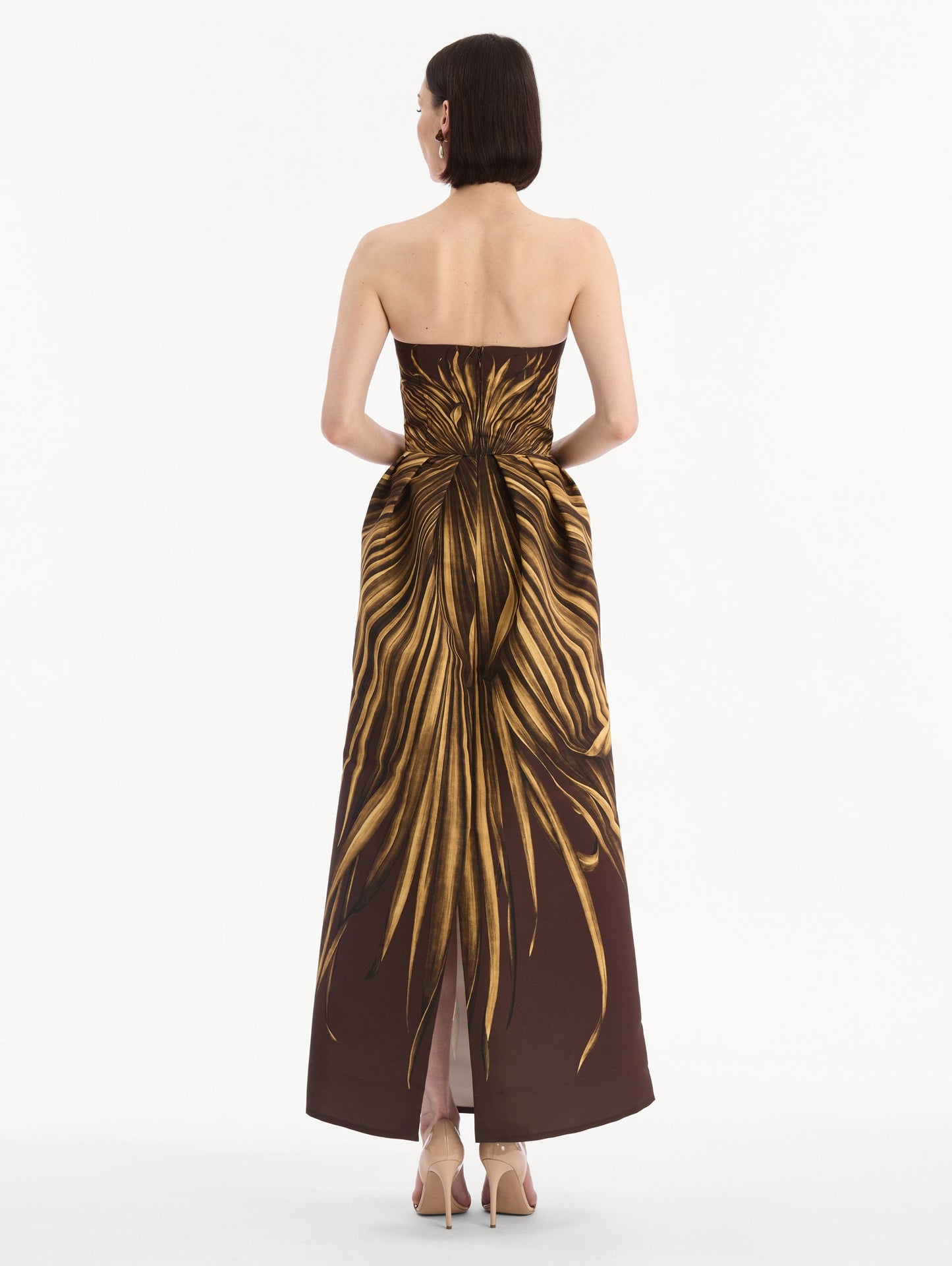 Palm Leaves Faille Gown Brown / Oscar de la Renta