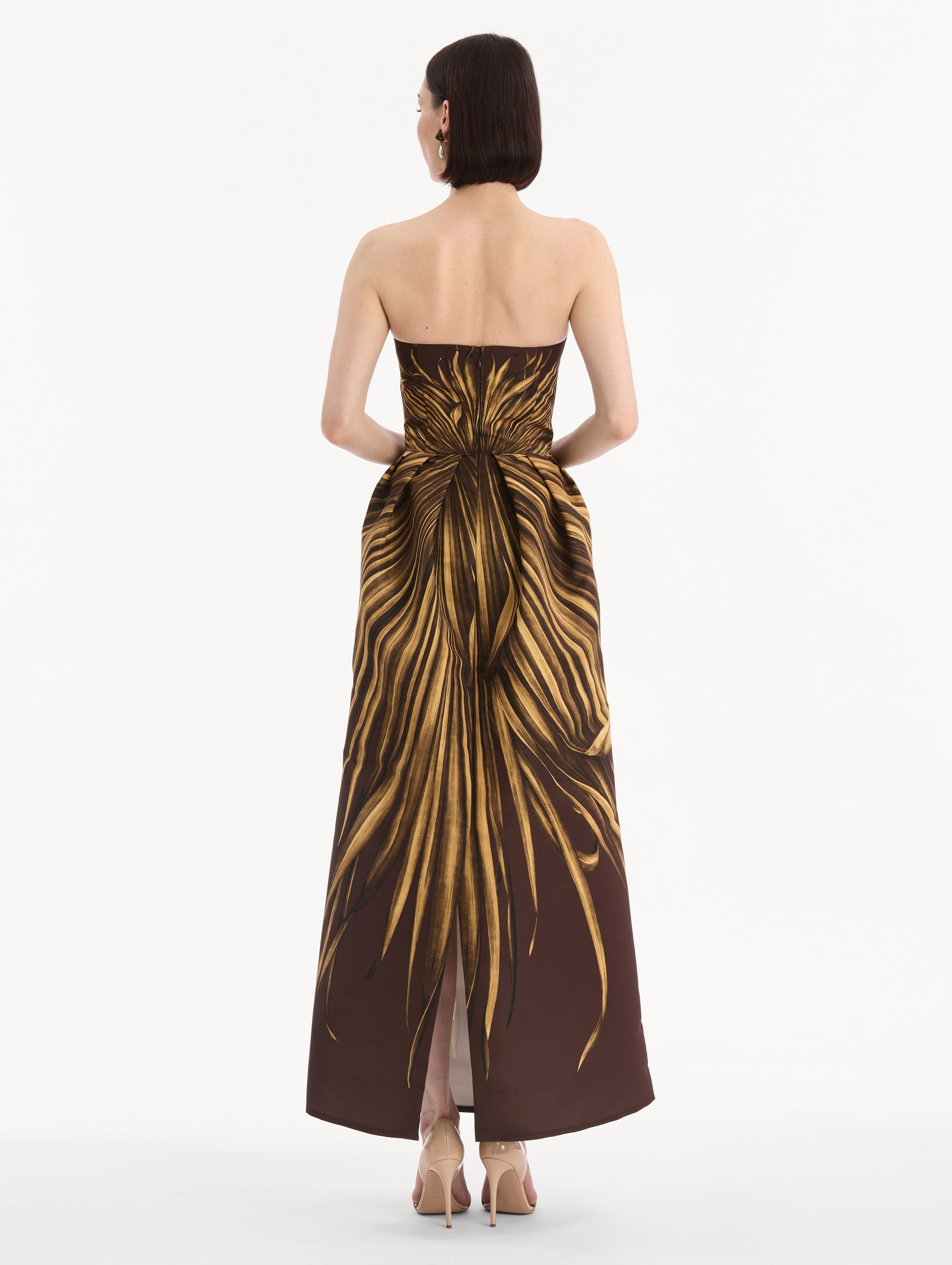 Palm Leaves Faille Gown Brown / Oscar de la Renta
