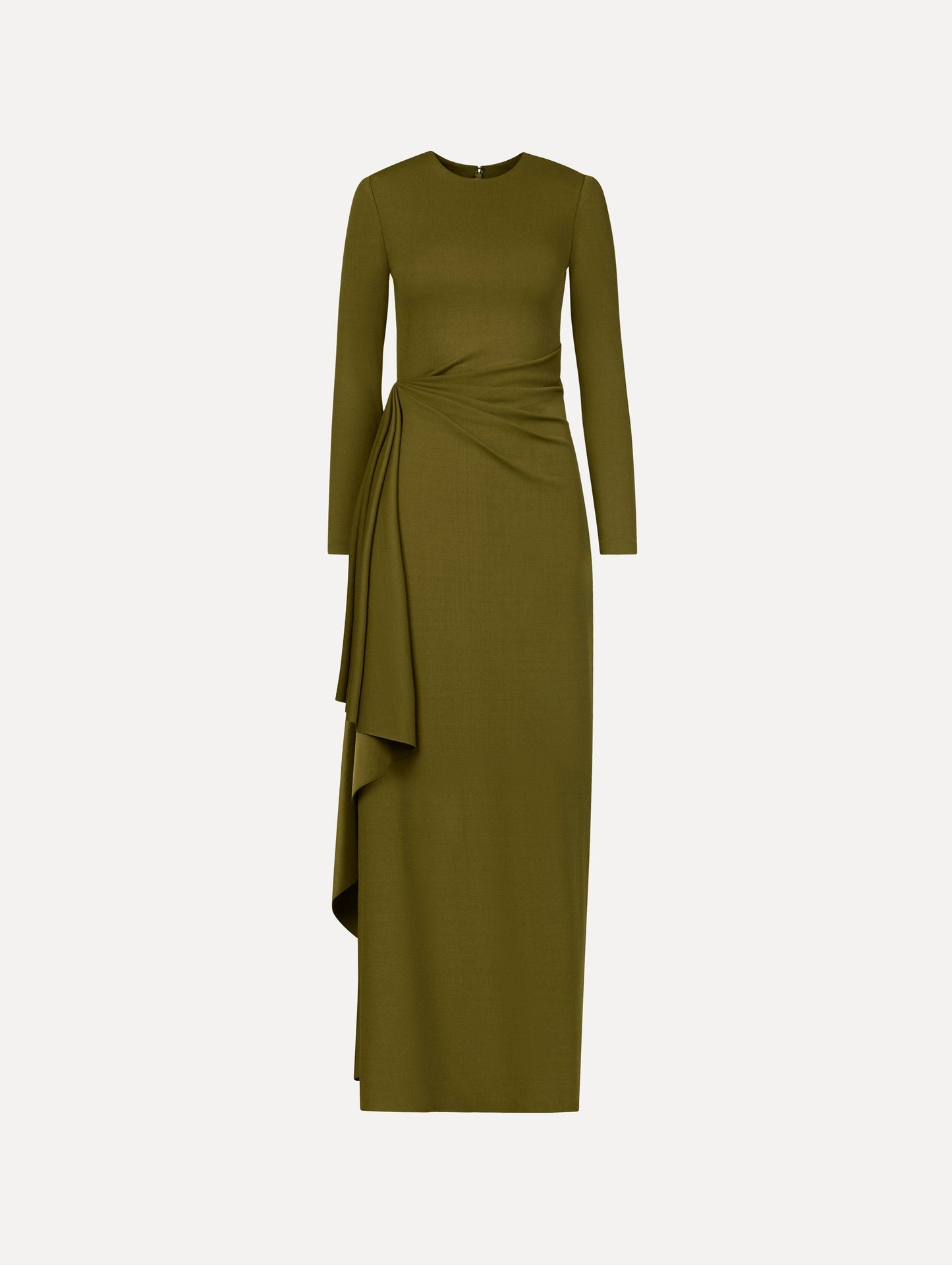 Drape-Detail Jersey Gown Rich olive / Oscar de la Renta