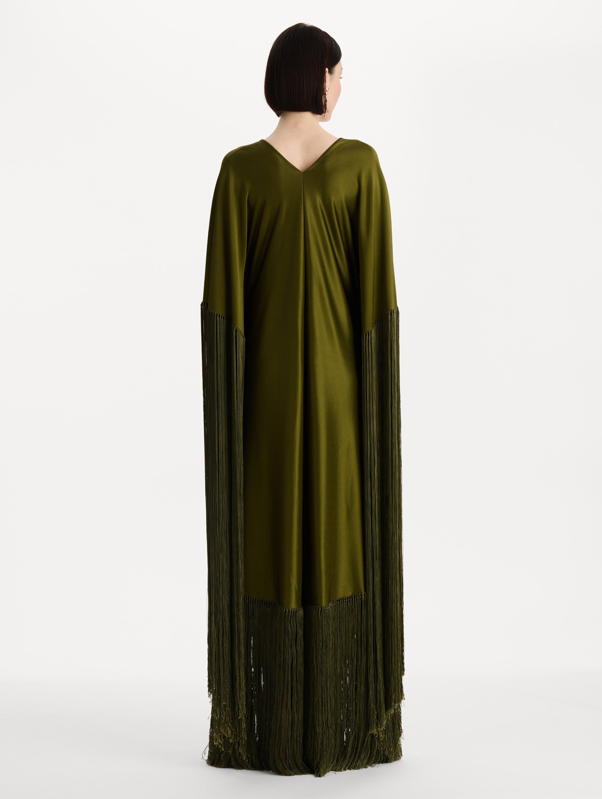 Fringe Jersey Caftan Rich olive / Oscar de la Renta
