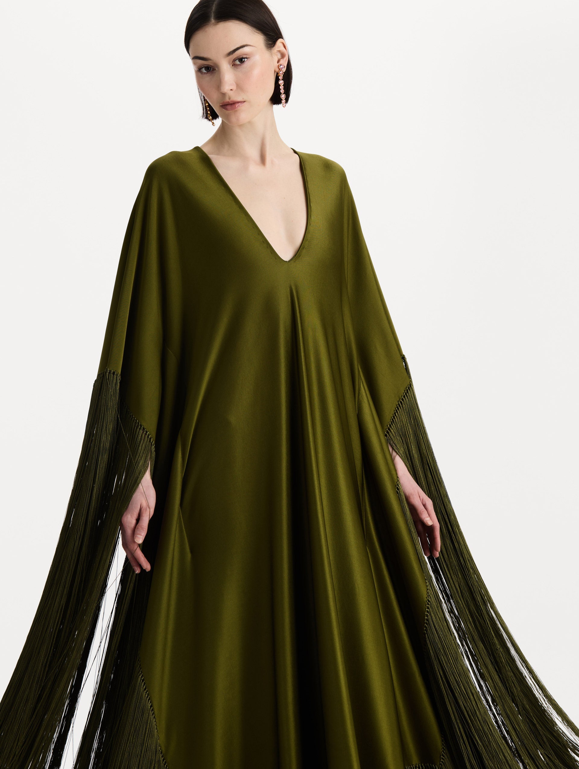 Fringe Jersey Caftan Rich olive / Oscar de la Renta