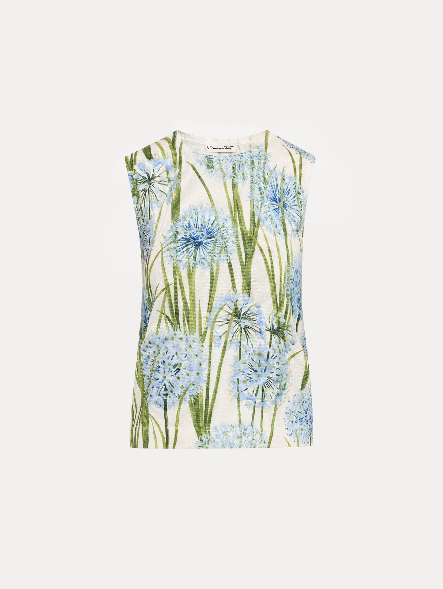 Allium Printed Tank Blue/white / Oscar de la Renta