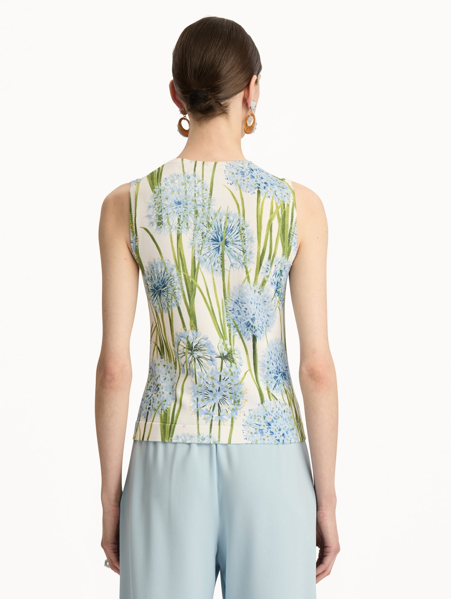 Allium Printed Tank Blue/white / Oscar de la Renta