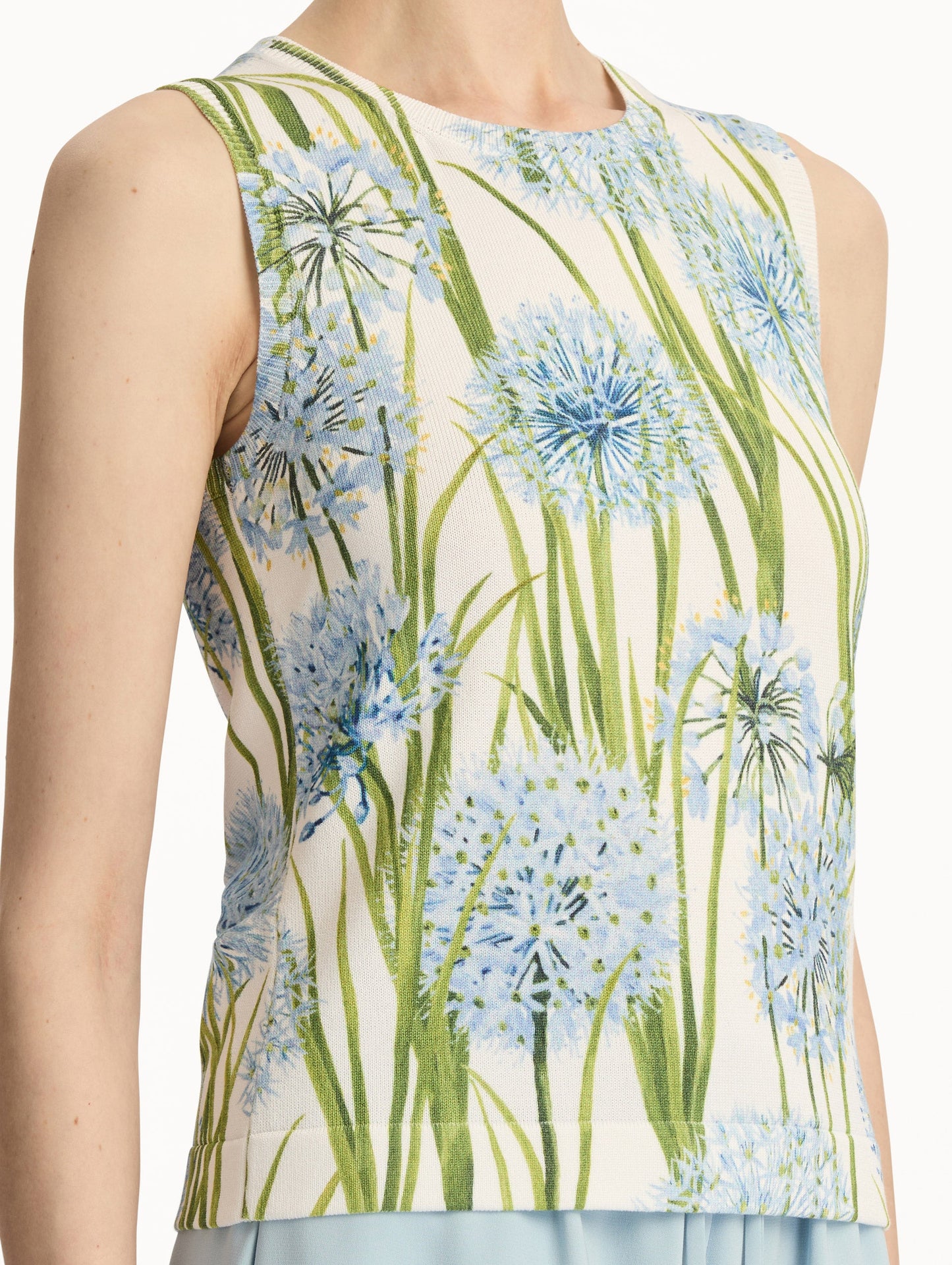 Allium Printed Tank Blue/white / Oscar de la Renta