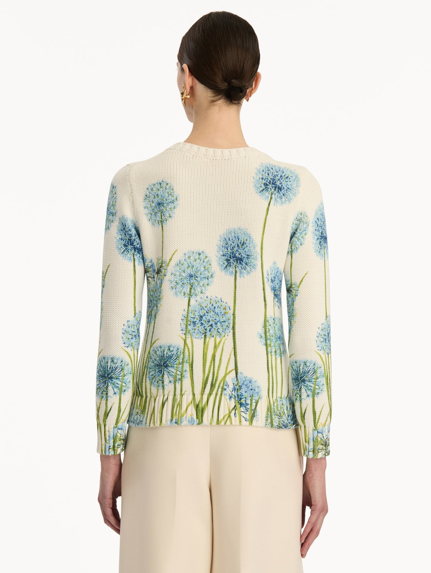Allium Printed Pullover Blue/white / Oscar de la Renta