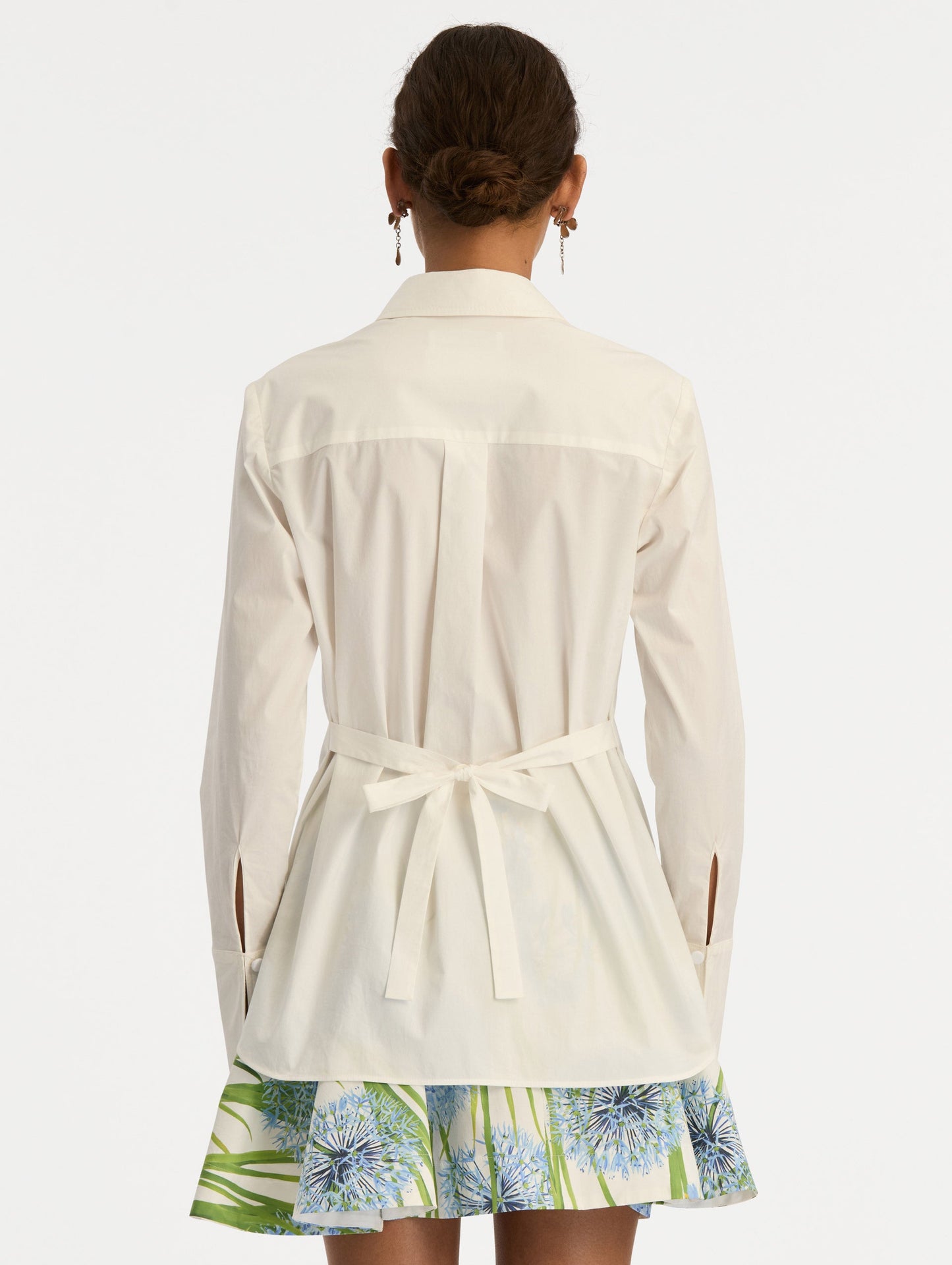 Allium Cotton Poplin Blouse Blue/white / Oscar de la Renta