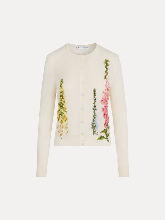 Foxglove Threadwork Cardigan Ivory / Oscar de la Renta