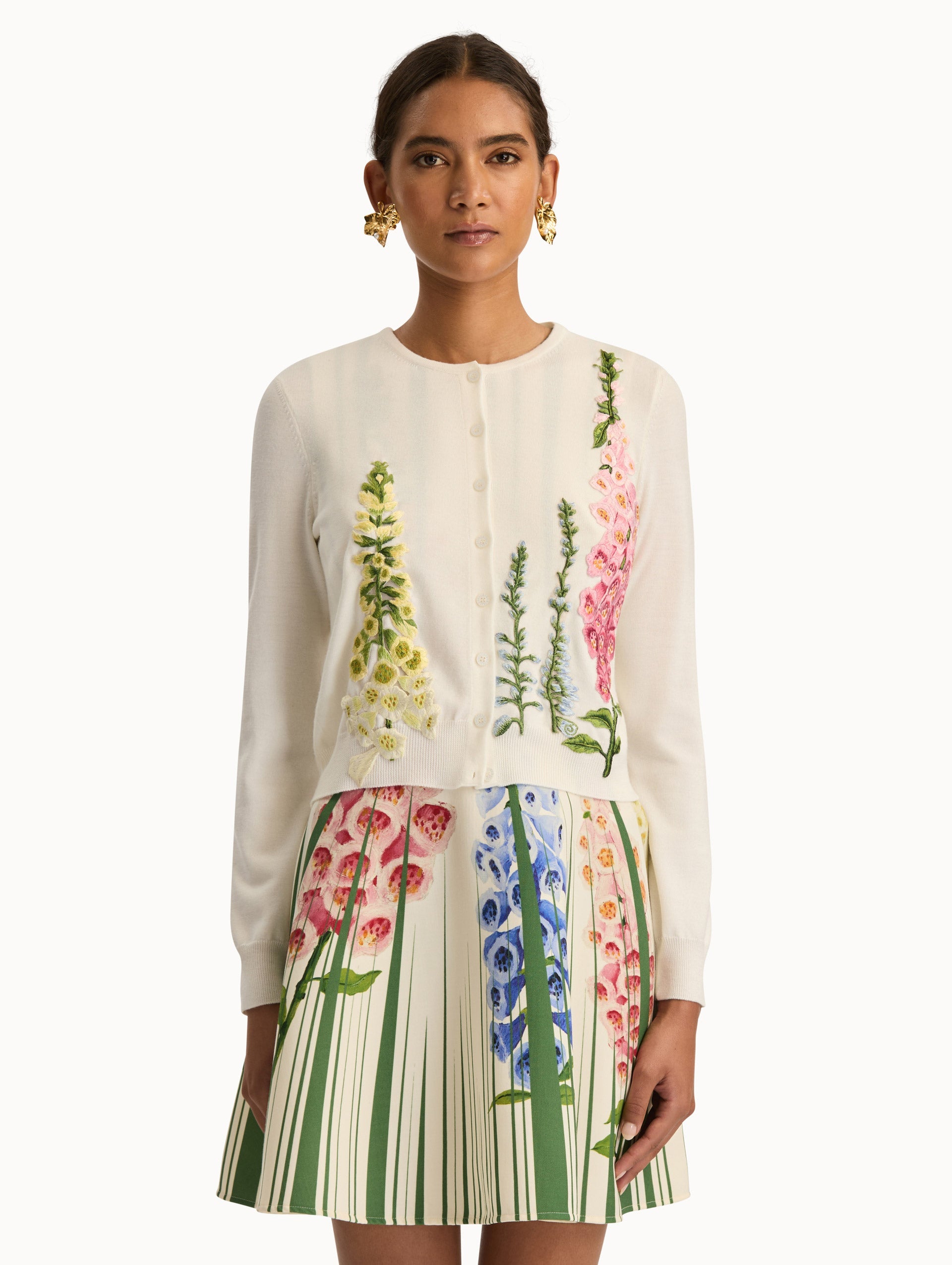 Foxglove Threadwork Cardigan Ivory / Oscar de la Renta