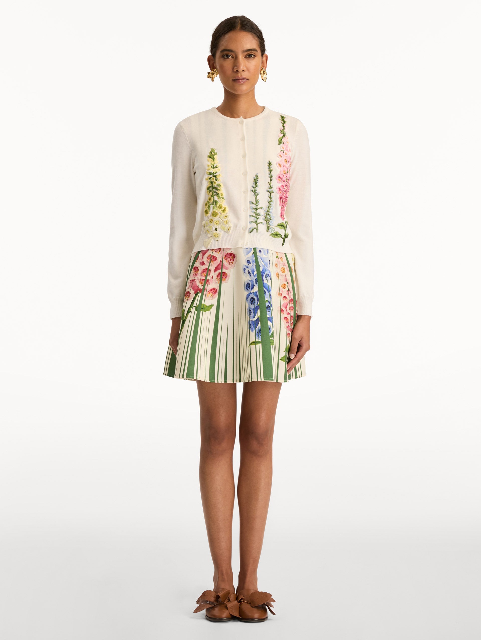 Foxglove Threadwork Cardigan Ivory / Oscar de la Renta