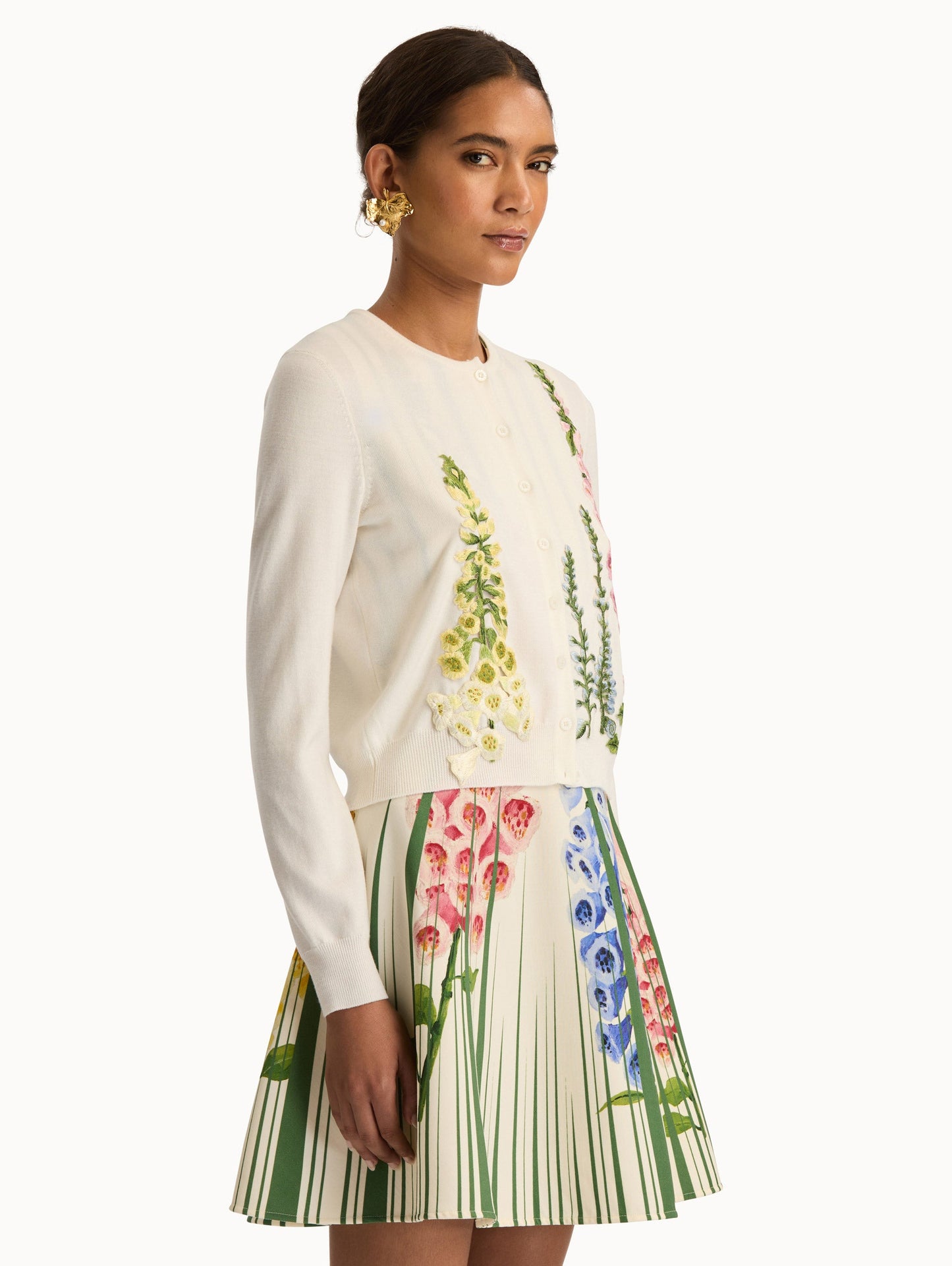Foxglove Threadwork Cardigan Ivory / Oscar de la Renta
