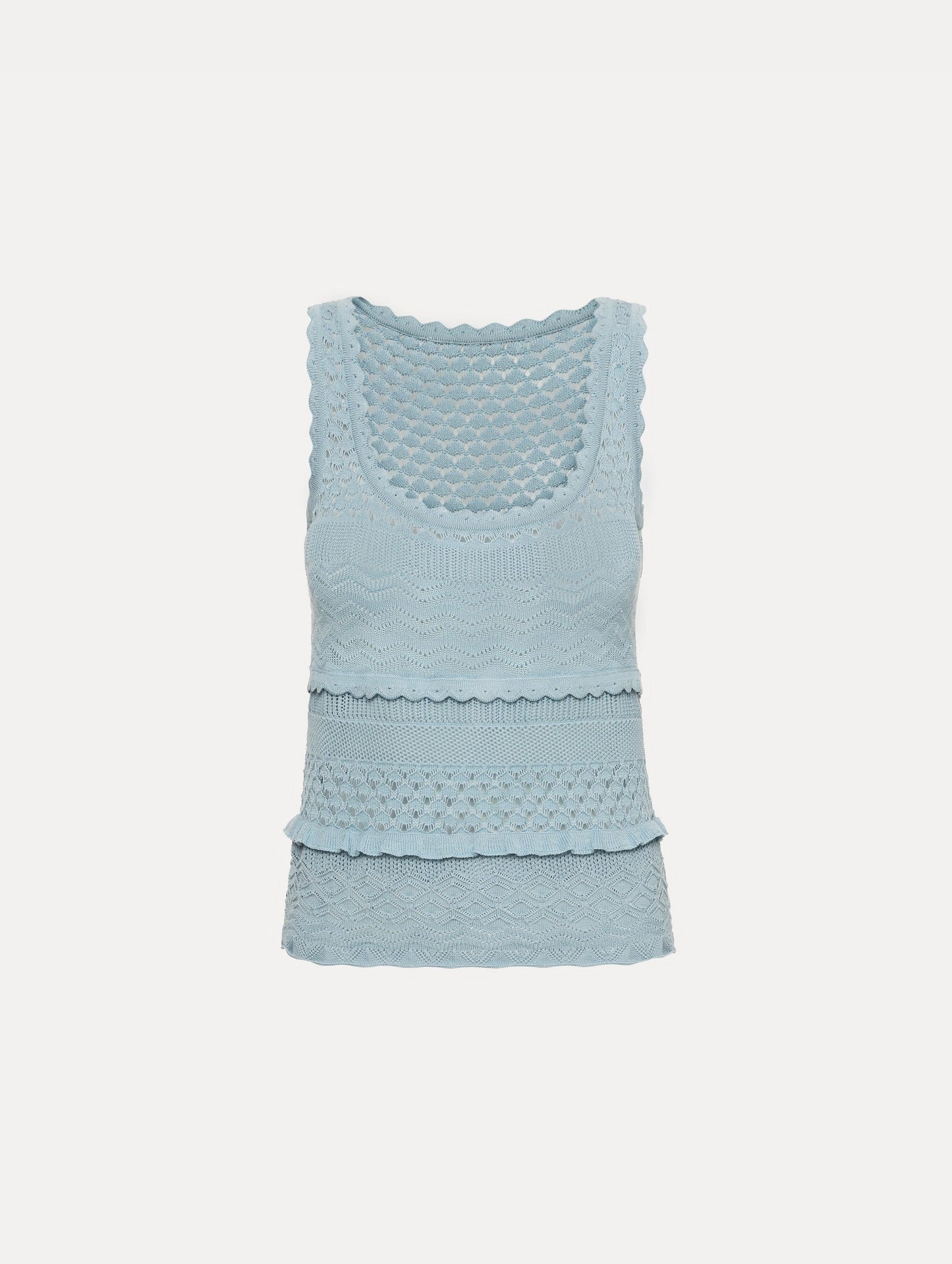 Scallop Trim Tank Sky / Oscar de la Renta