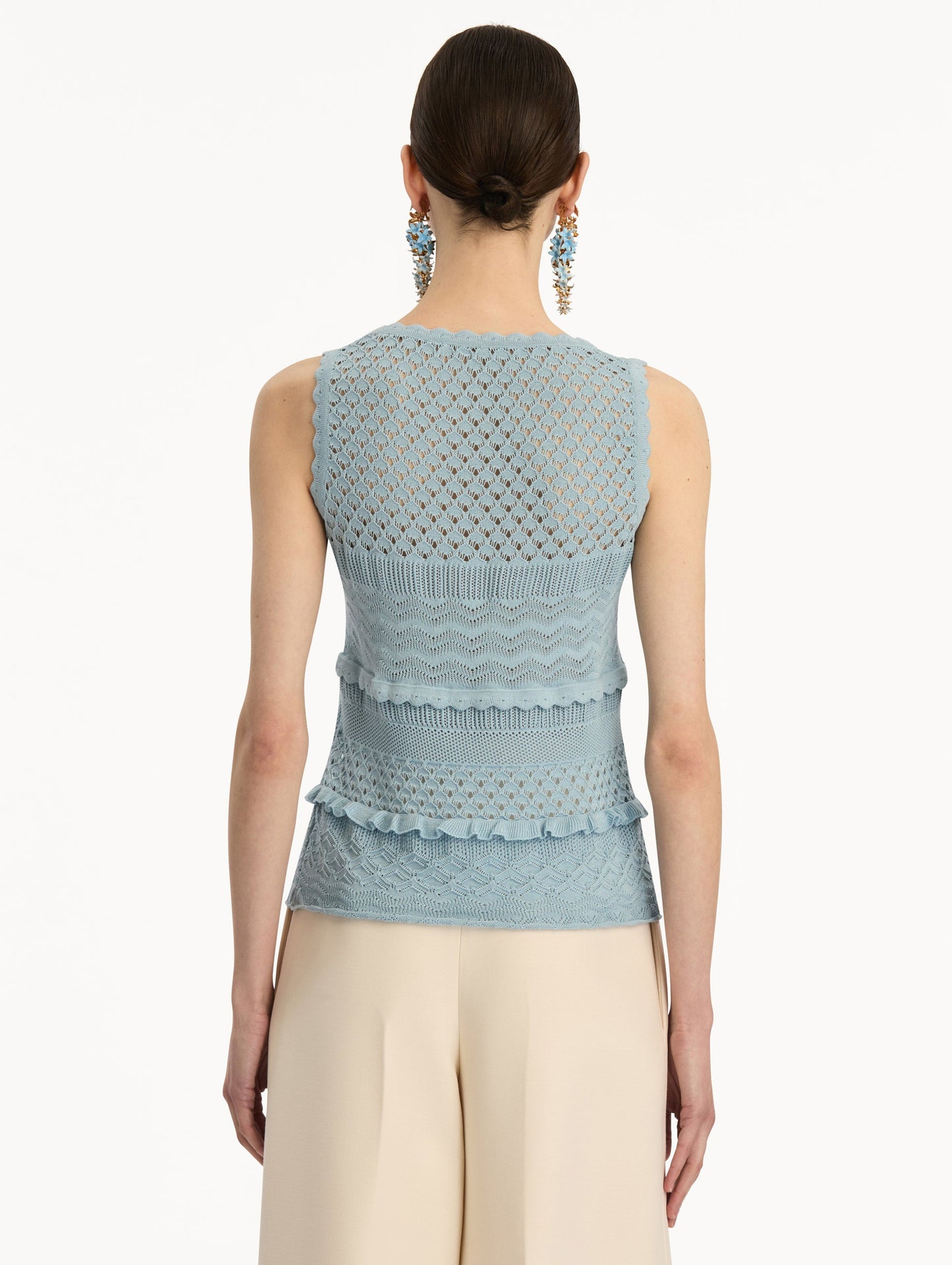 Scallop Trim Tank Sky / Oscar de la Renta