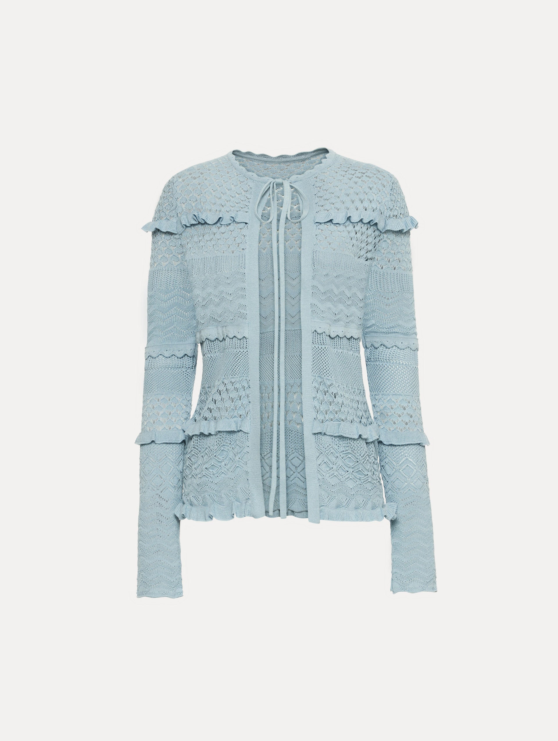 Scallop Trim Cardigan Sky / Oscar de la Renta