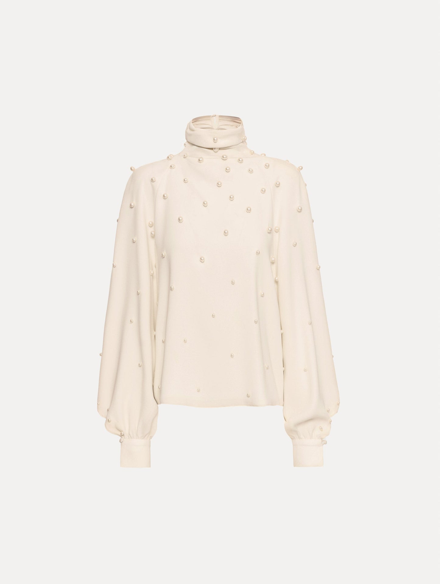 Pearl Cluster Georgette Blouse Ivory / Oscar de la Renta