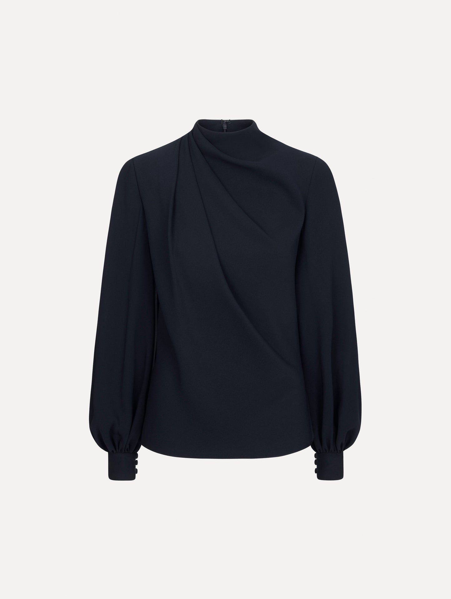 Draped Georgette Blouse Navy / Oscar de la Renta