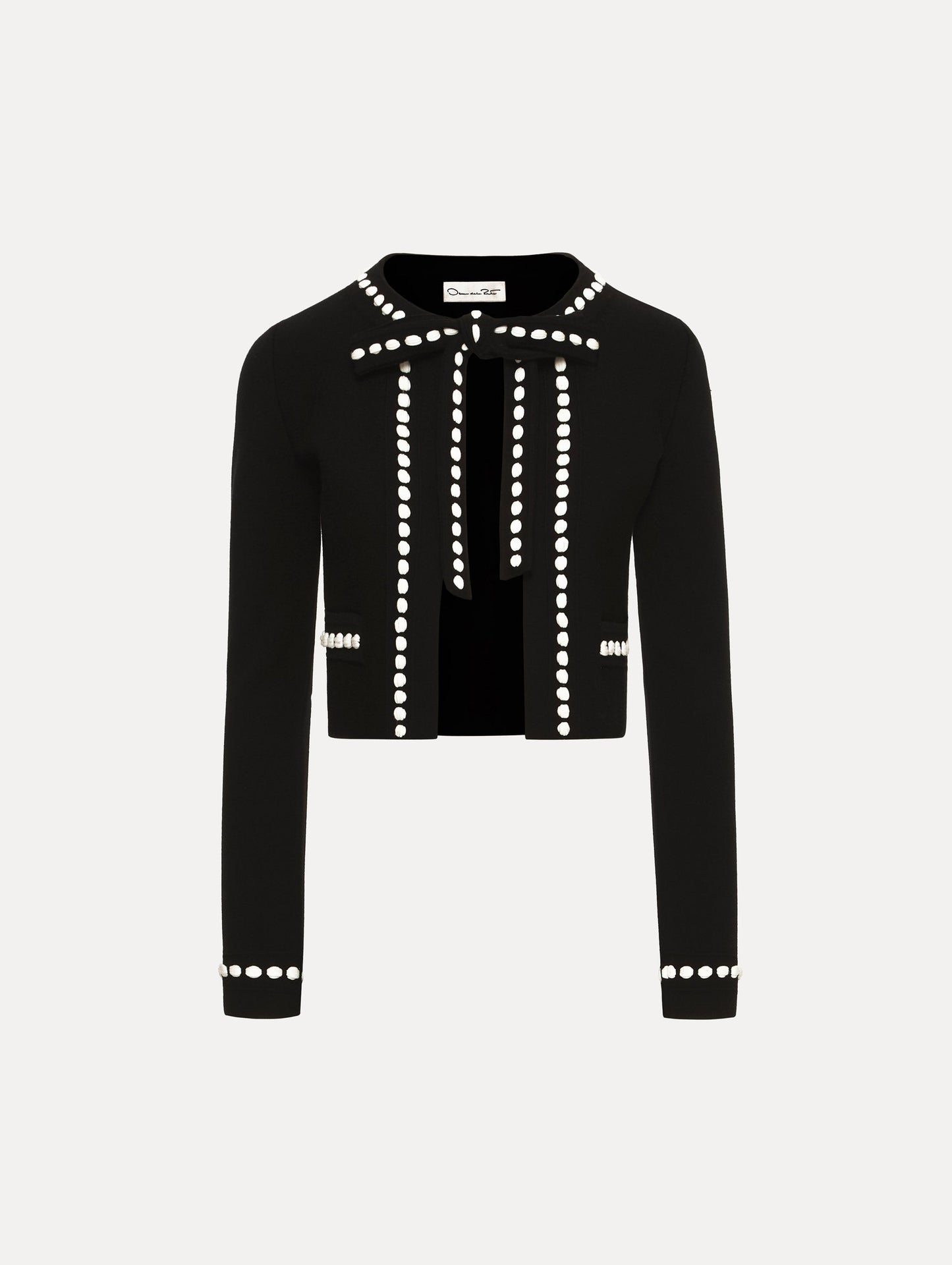 Bubble Trim Cardigan Black/white / Oscar de la Renta