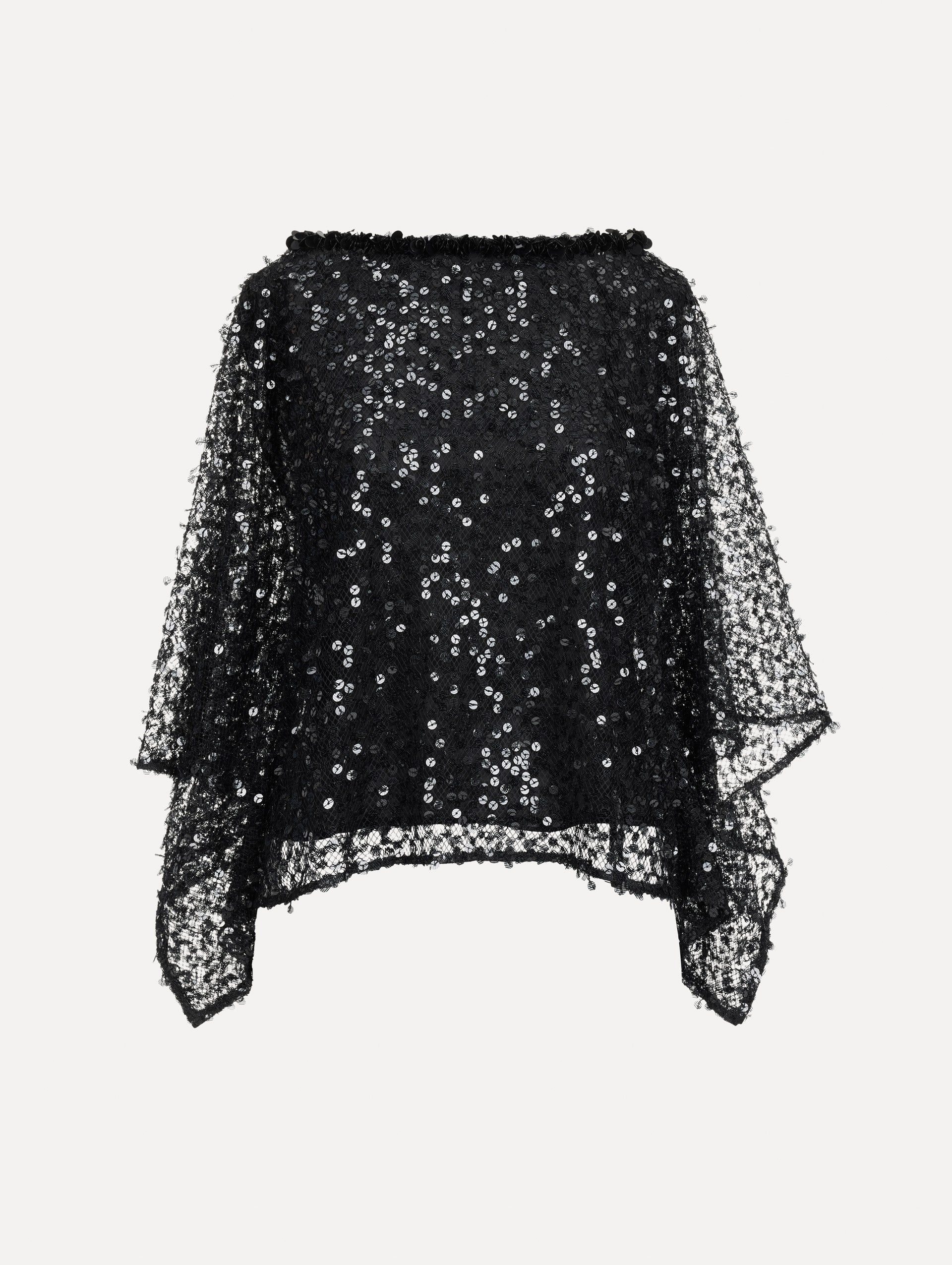 Floating Sequin Blouse Black / Oscar de la Renta