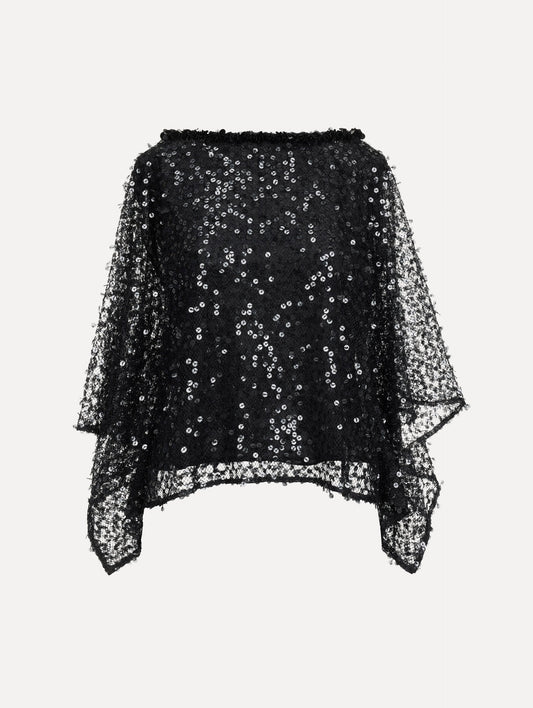 Floating Sequin Blouse Black / Oscar de la Renta
