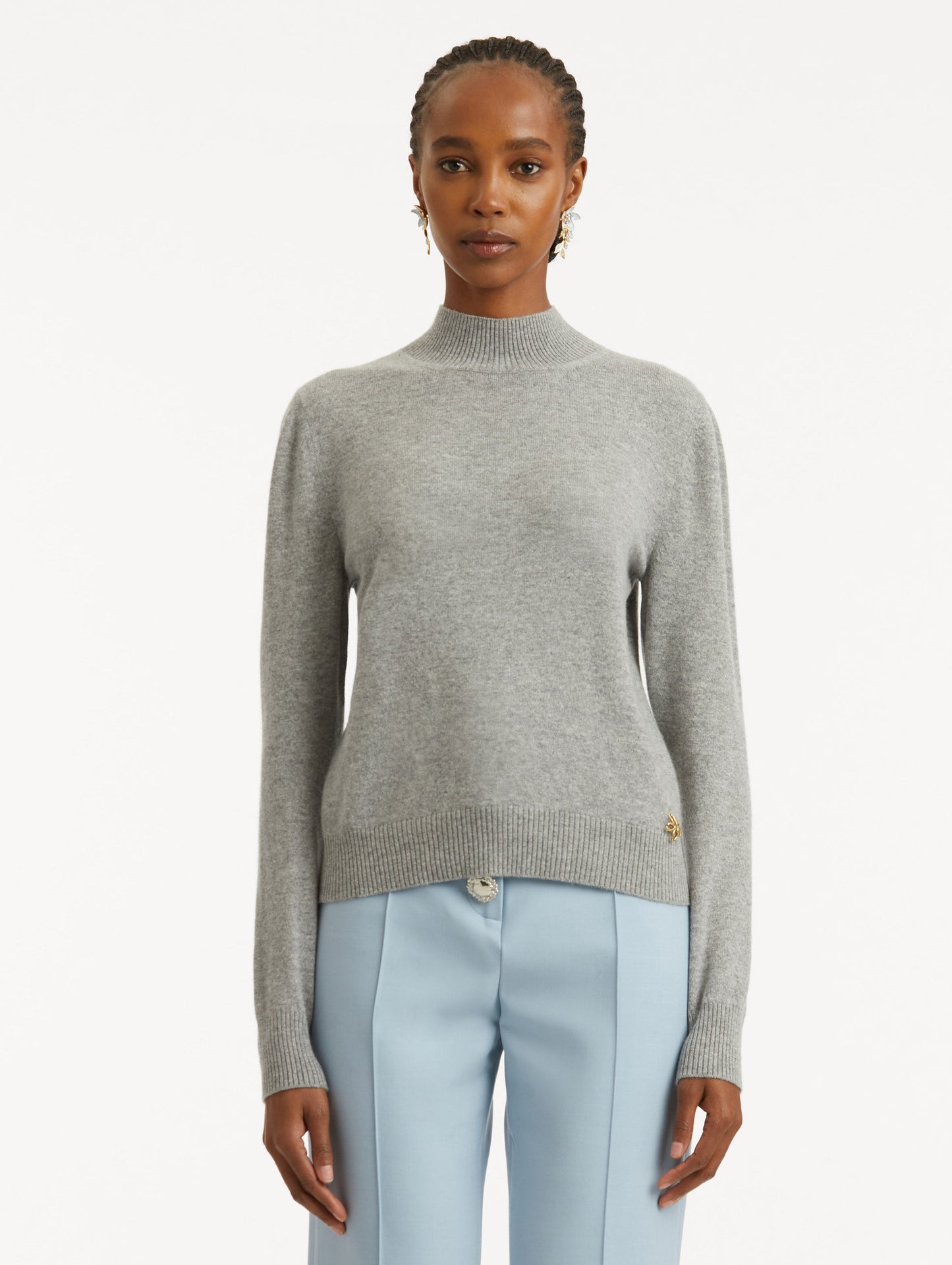 O Flower Cashmere Pullover with Scarf  / Oscar de la Renta