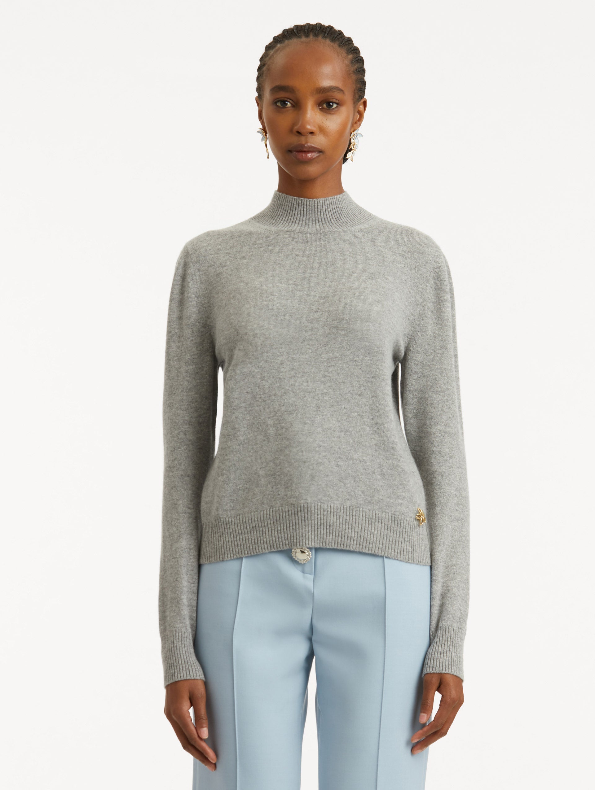 O Flower Cashmere Pullover with Scarf  / Oscar de la Renta