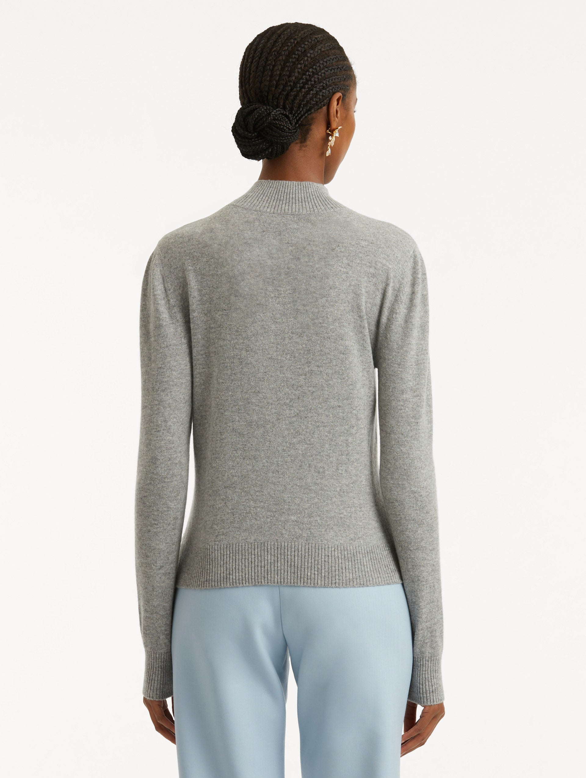 O Flower Cashmere Pullover with Scarf  / Oscar de la Renta