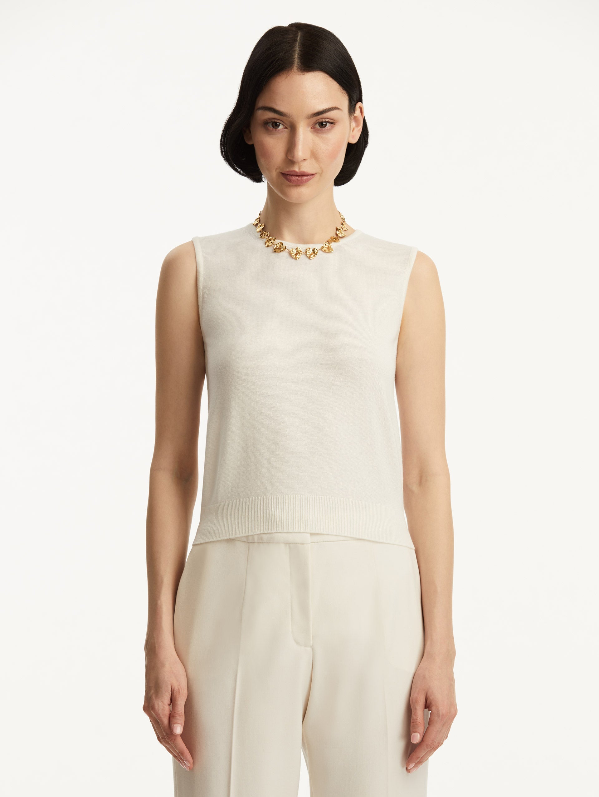 Wool-Blend Tank Ivory / Oscar de la Renta