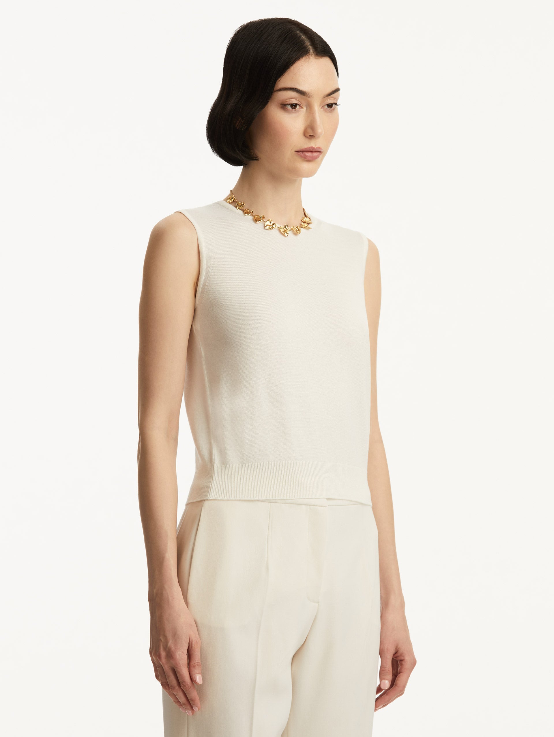 Wool-Blend Tank Ivory / Oscar de la Renta