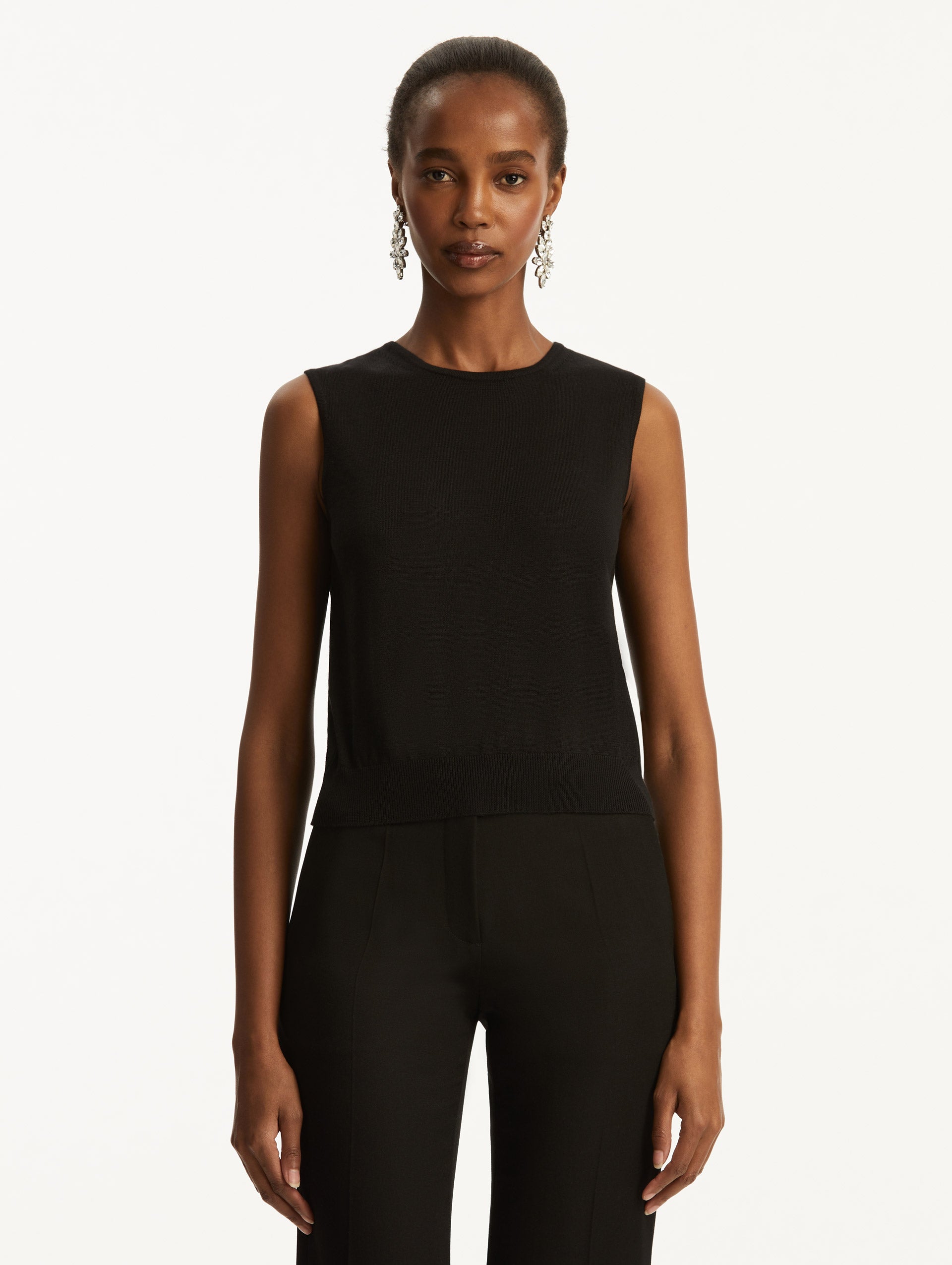 Wool-Blend Tank Black / Oscar de la Renta