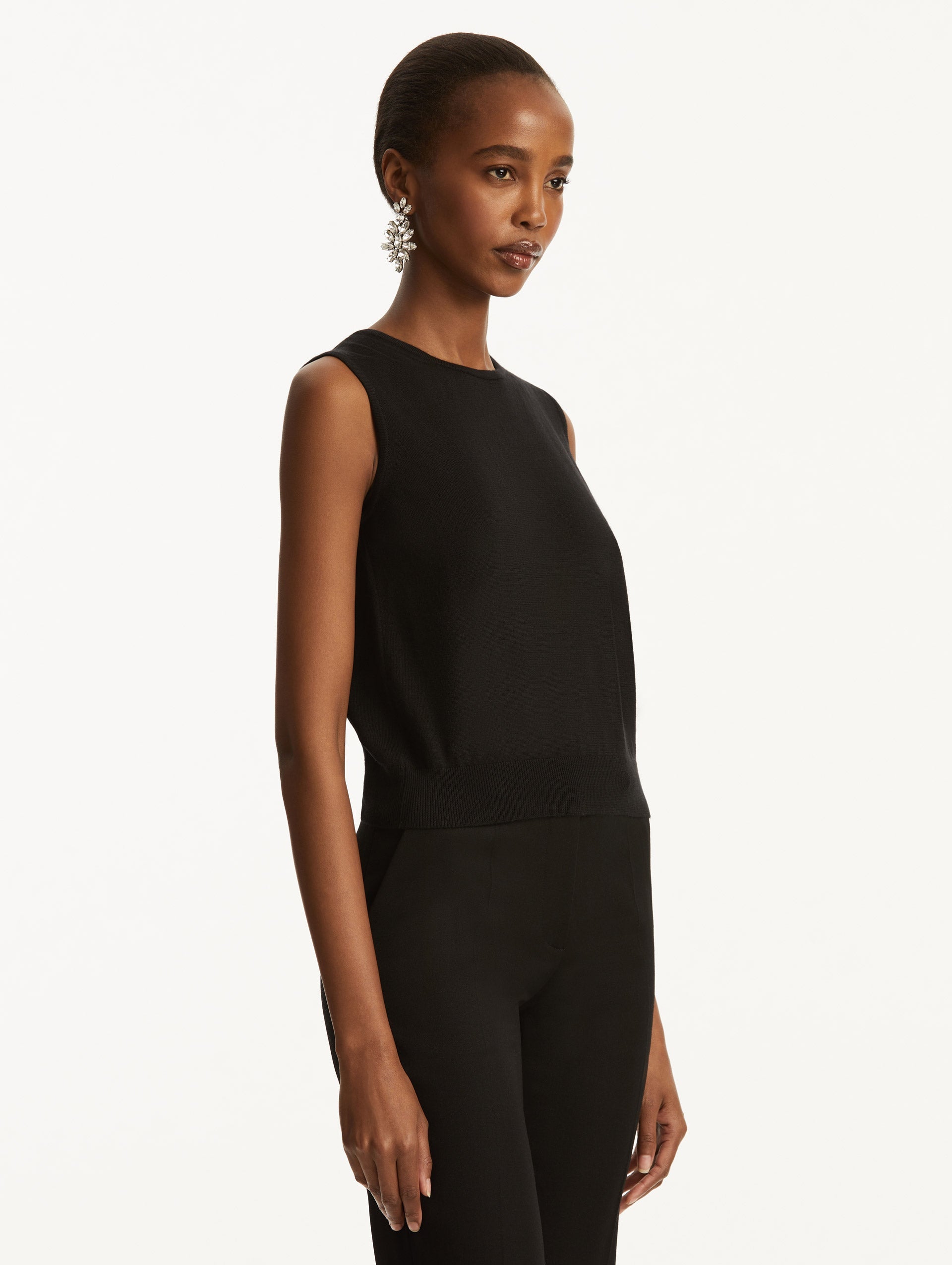 Wool-Blend Tank Black / Oscar de la Renta