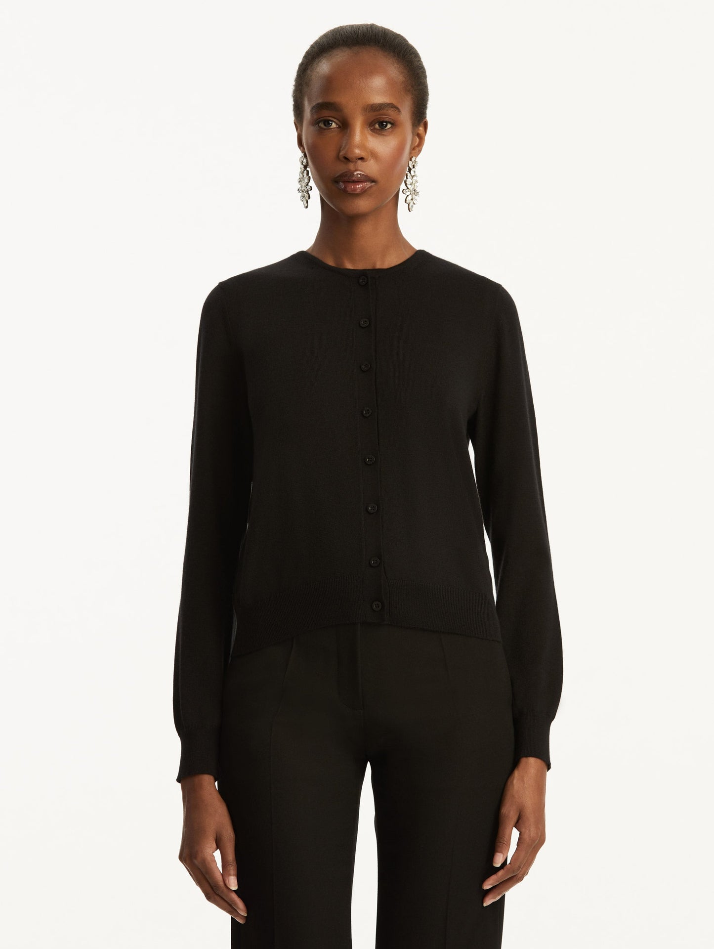 Wool-Blend Cardigan Black / Oscar de la Renta