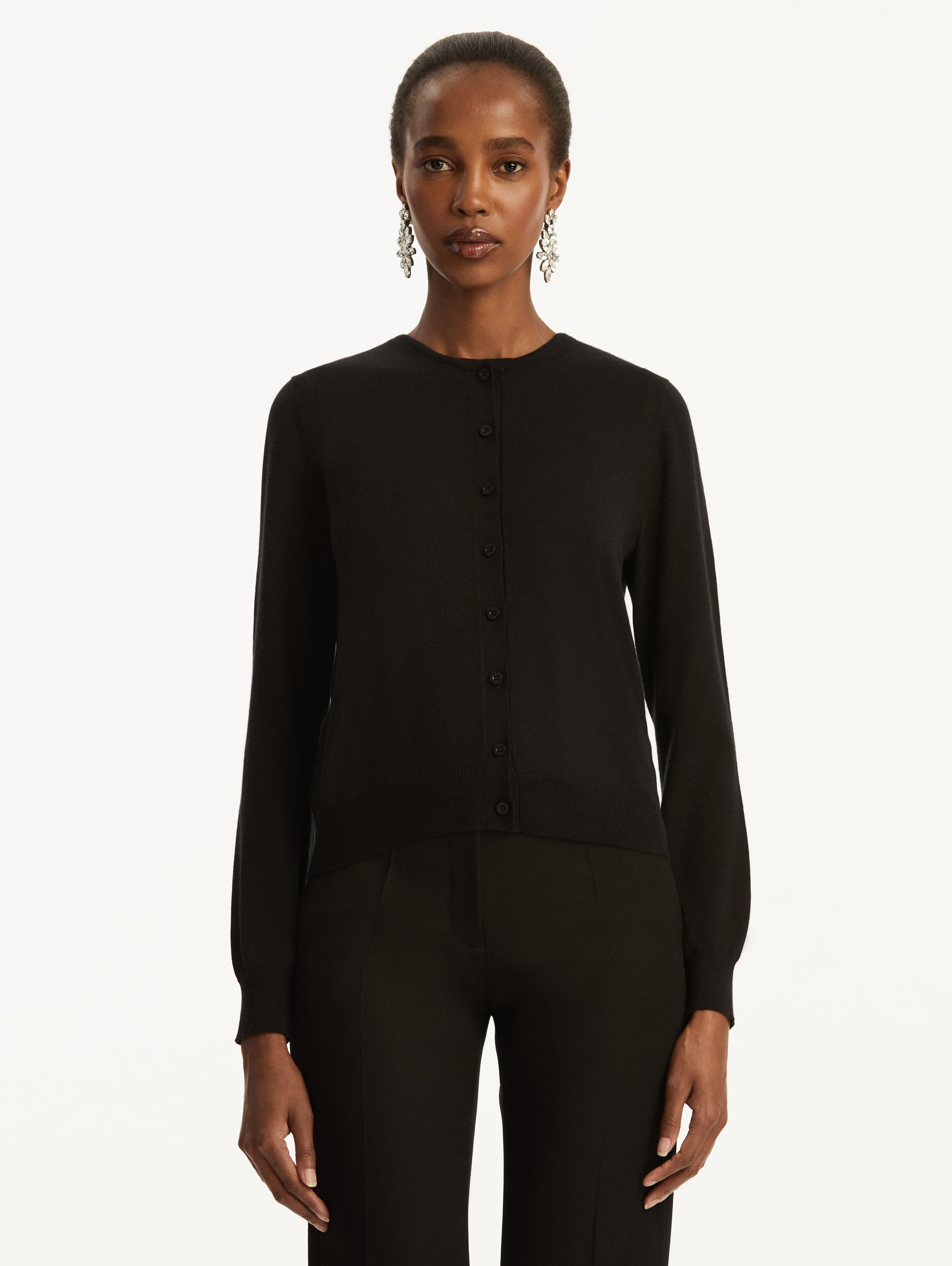 Wool-Blend Cardigan Black / Oscar de la Renta