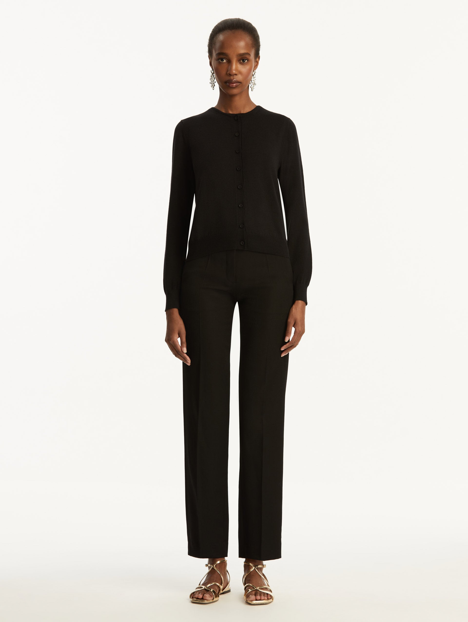 Wool-Blend Cardigan Black / Oscar de la Renta