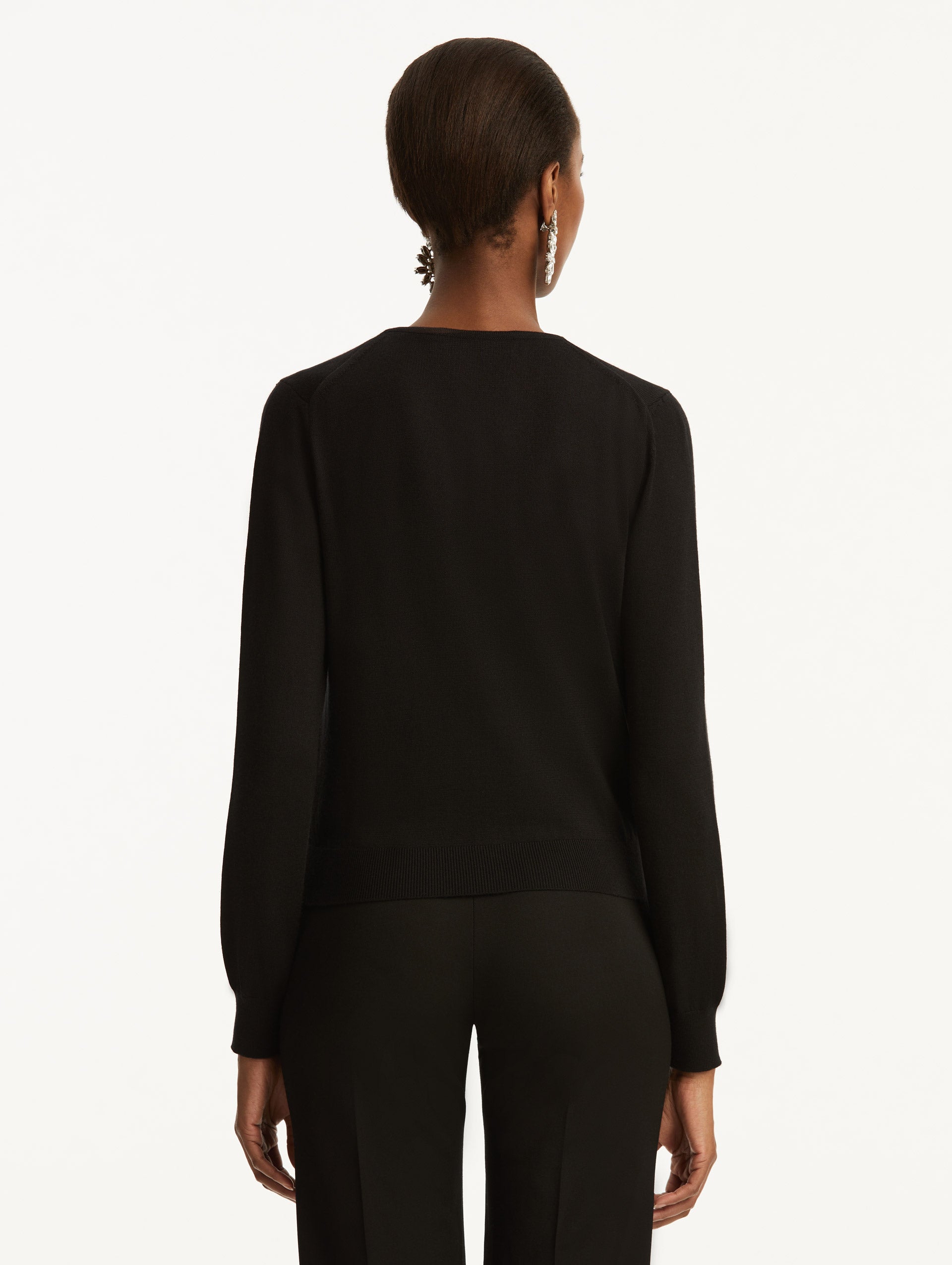 Wool-Blend Cardigan Black / Oscar de la Renta