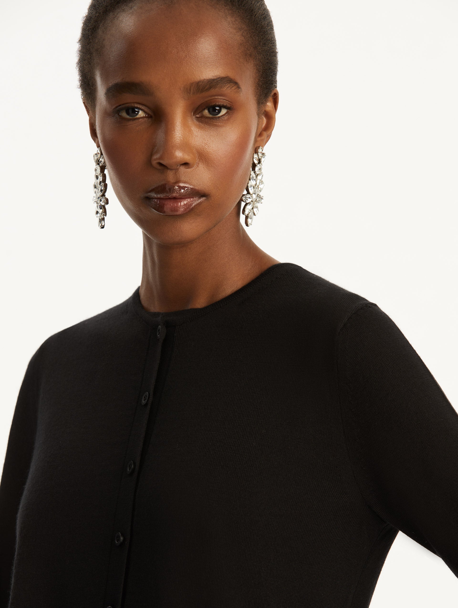 Wool-Blend Cardigan Black / Oscar de la Renta