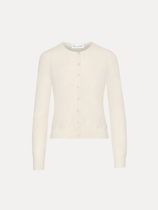 Wool-Blend Cardigan Ivory / Oscar de la Renta
