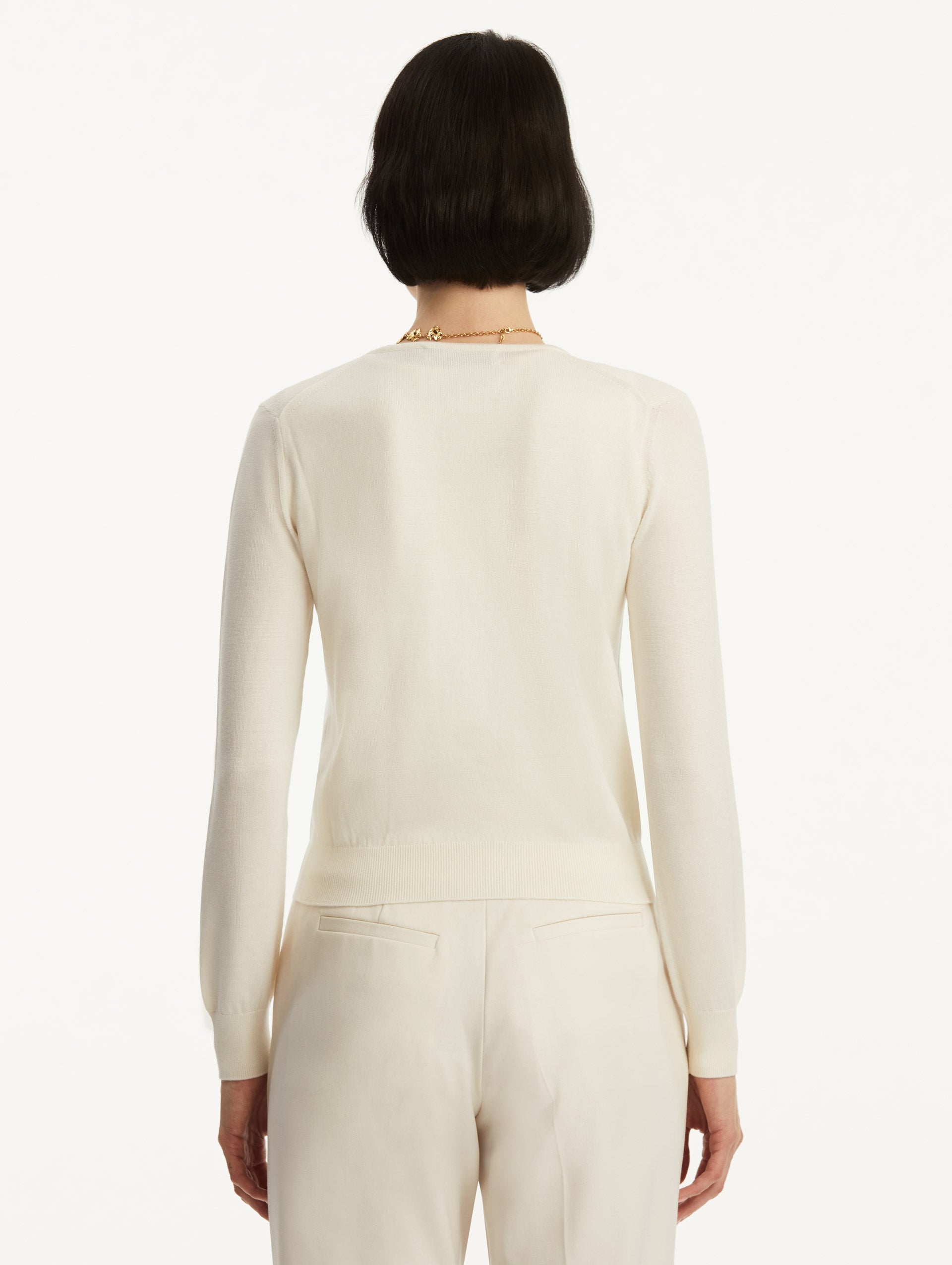 Wool-Blend Cardigan Ivory / Oscar de la Renta