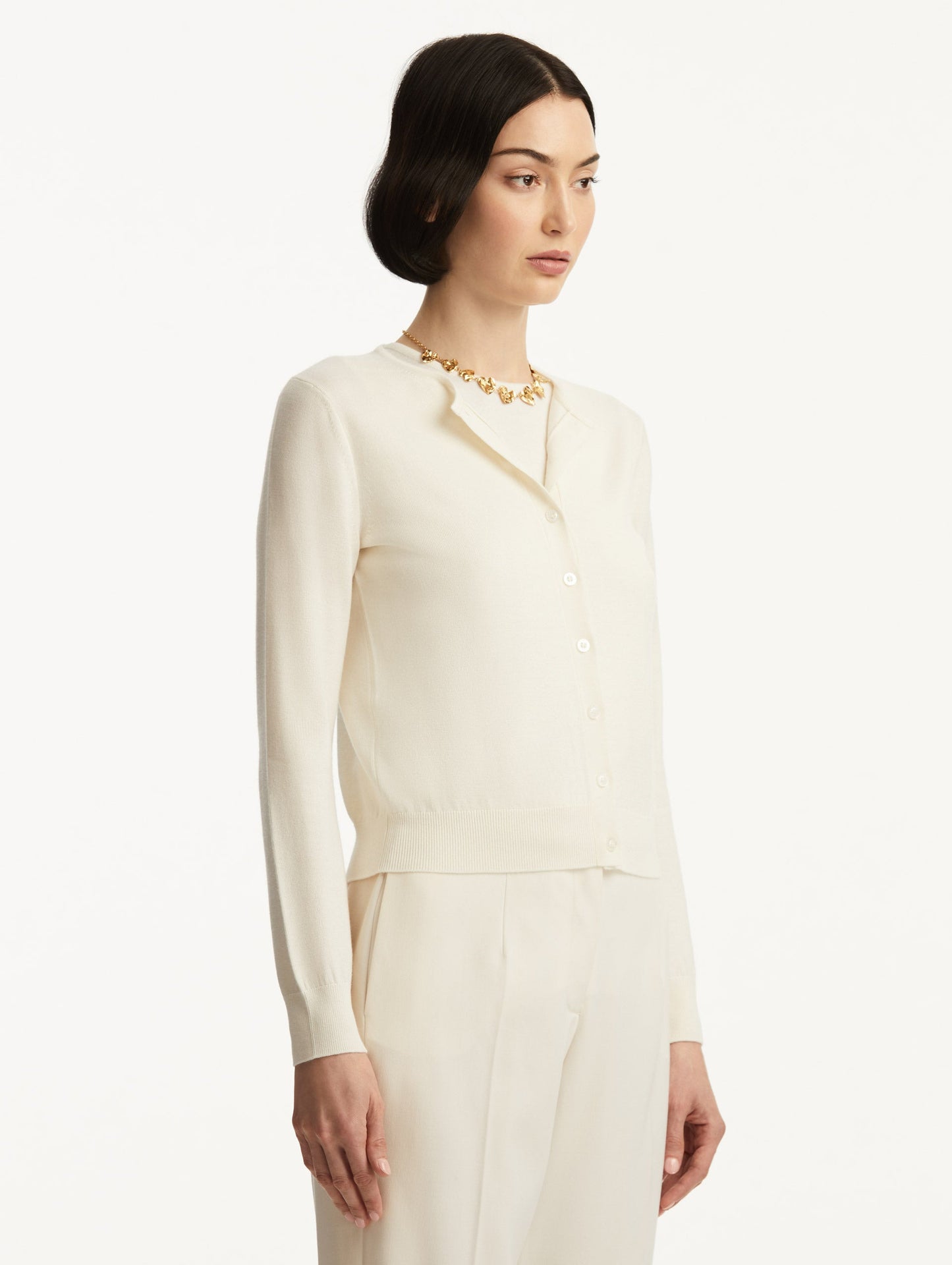 Wool-Blend Cardigan Ivory / Oscar de la Renta