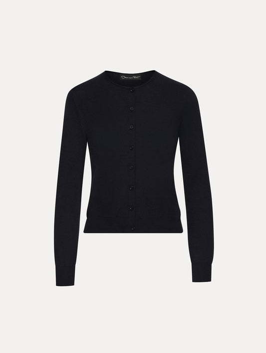 Wool-Blend Cardigan Navy / Oscar de la Renta