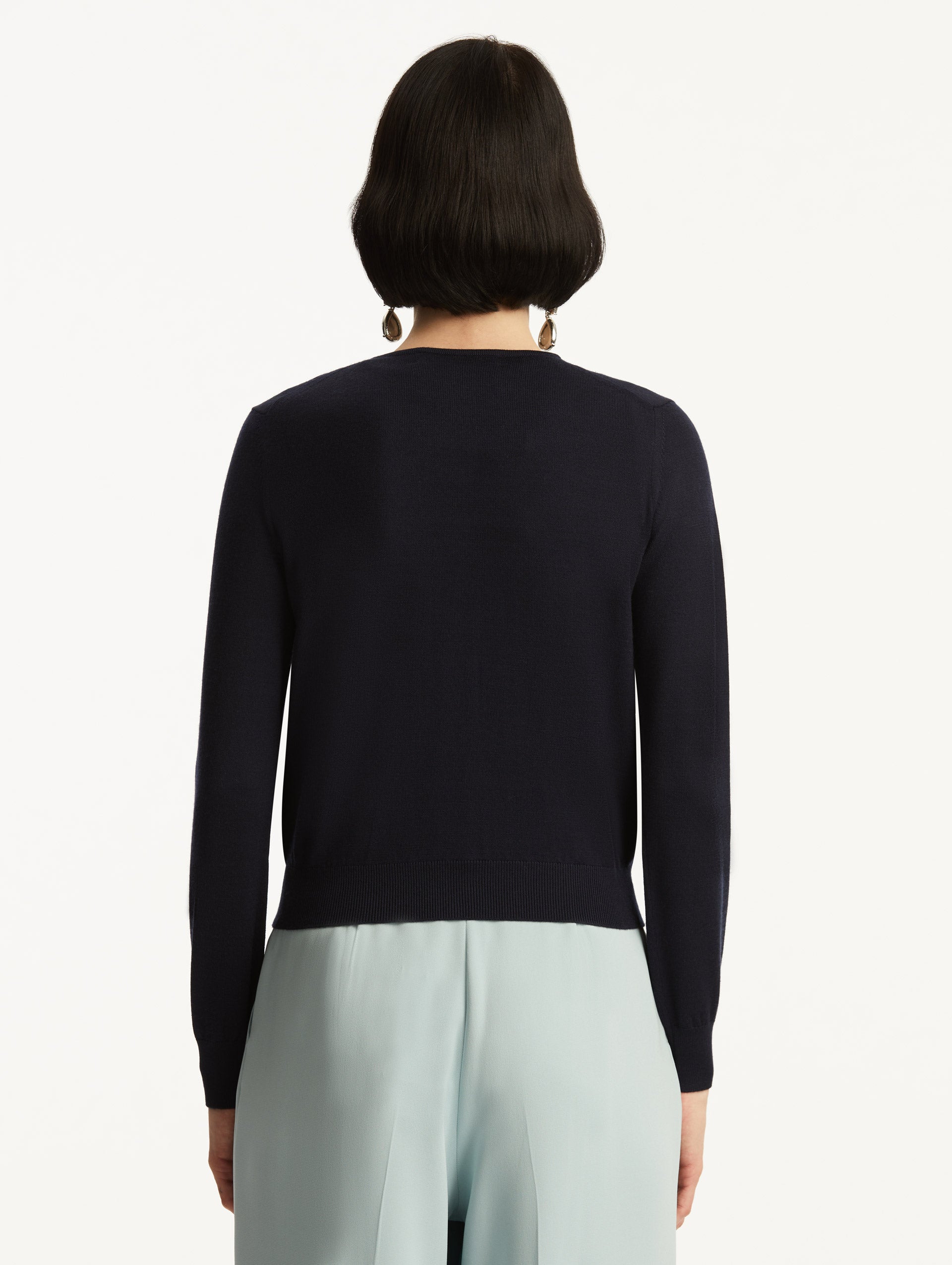 Wool-Blend Cardigan Navy / Oscar de la Renta