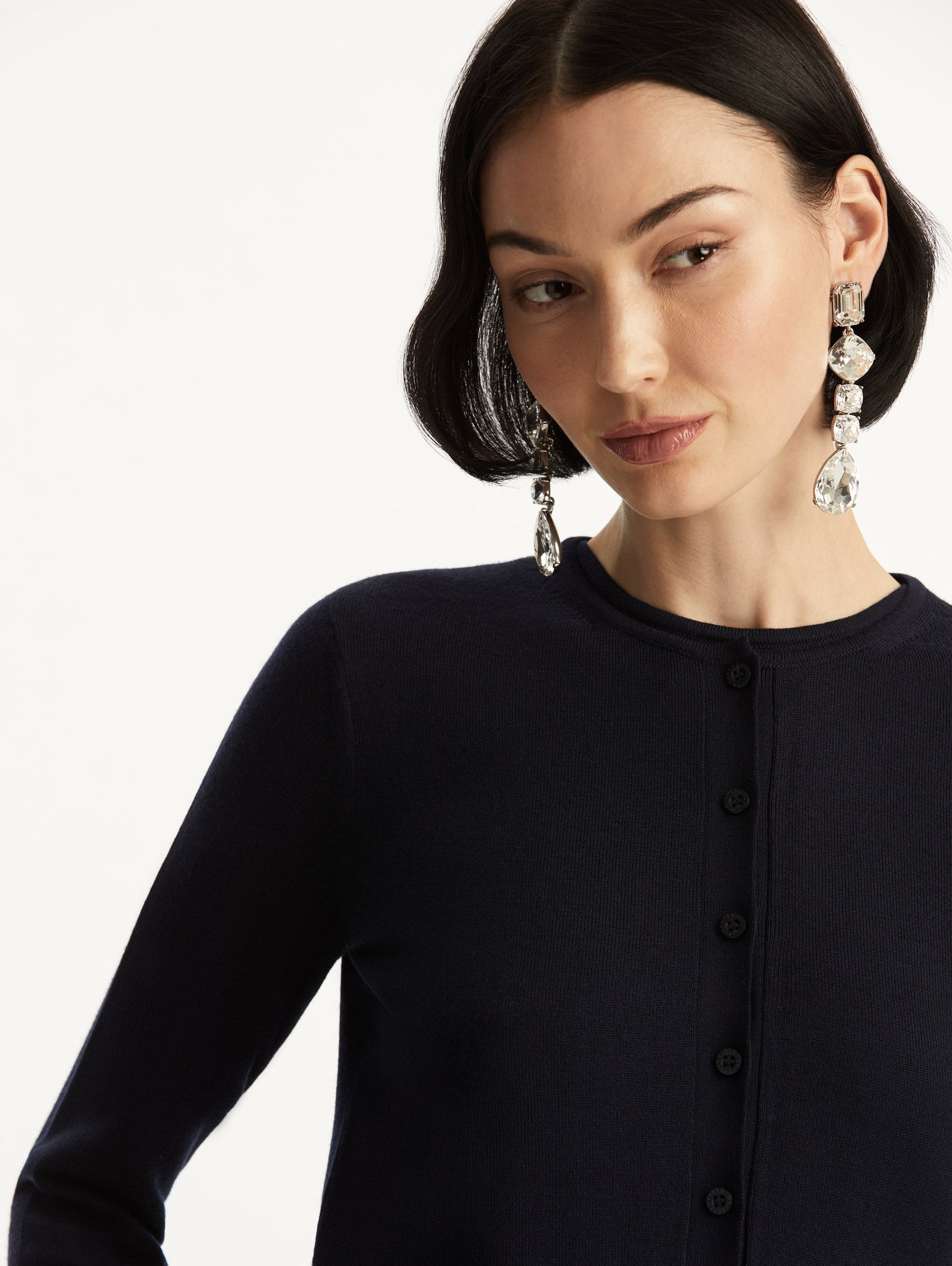 Wool-Blend Cardigan Navy / Oscar de la Renta