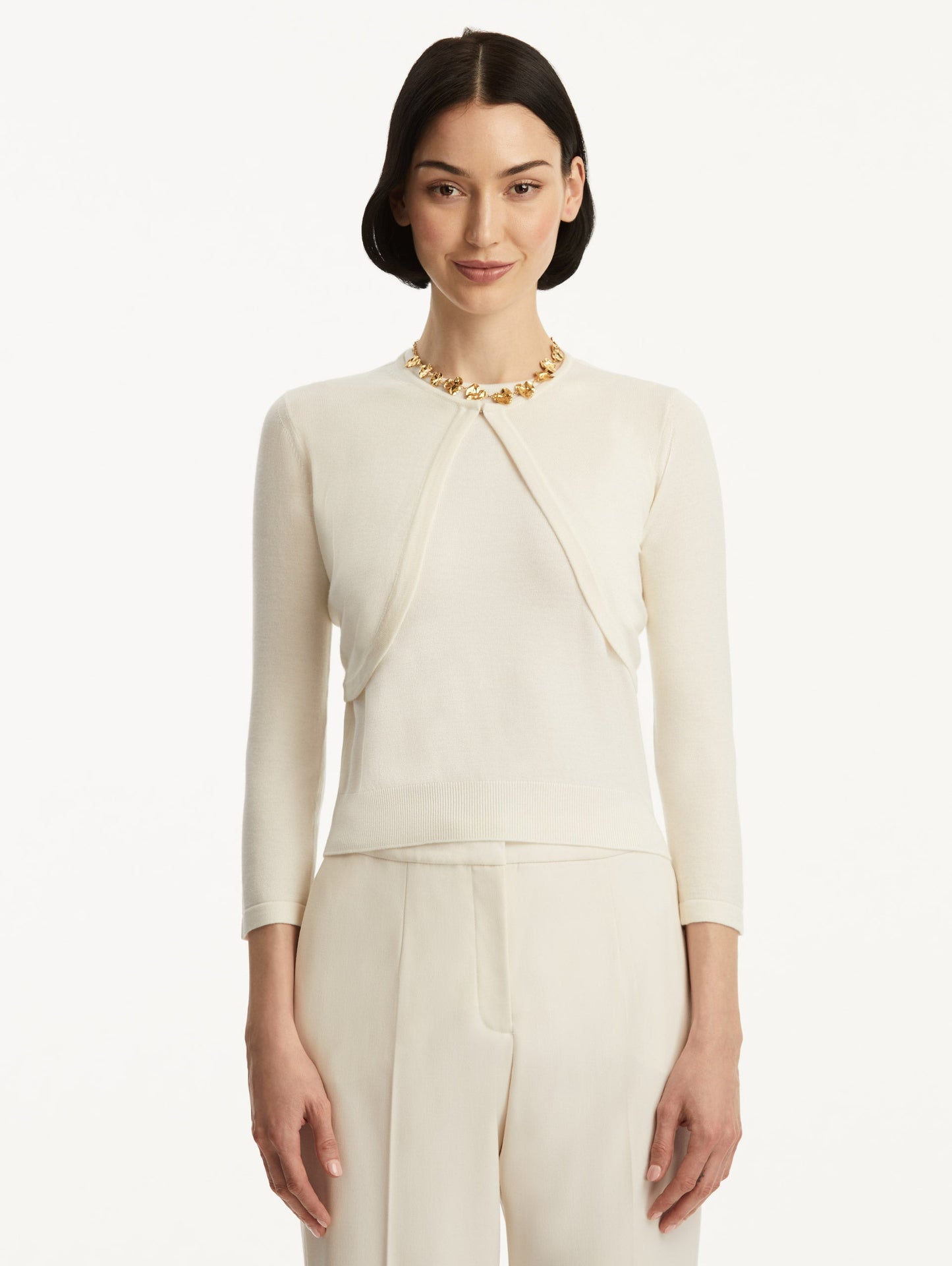 Wool-Blend Bolero Ivory / Oscar de la Renta