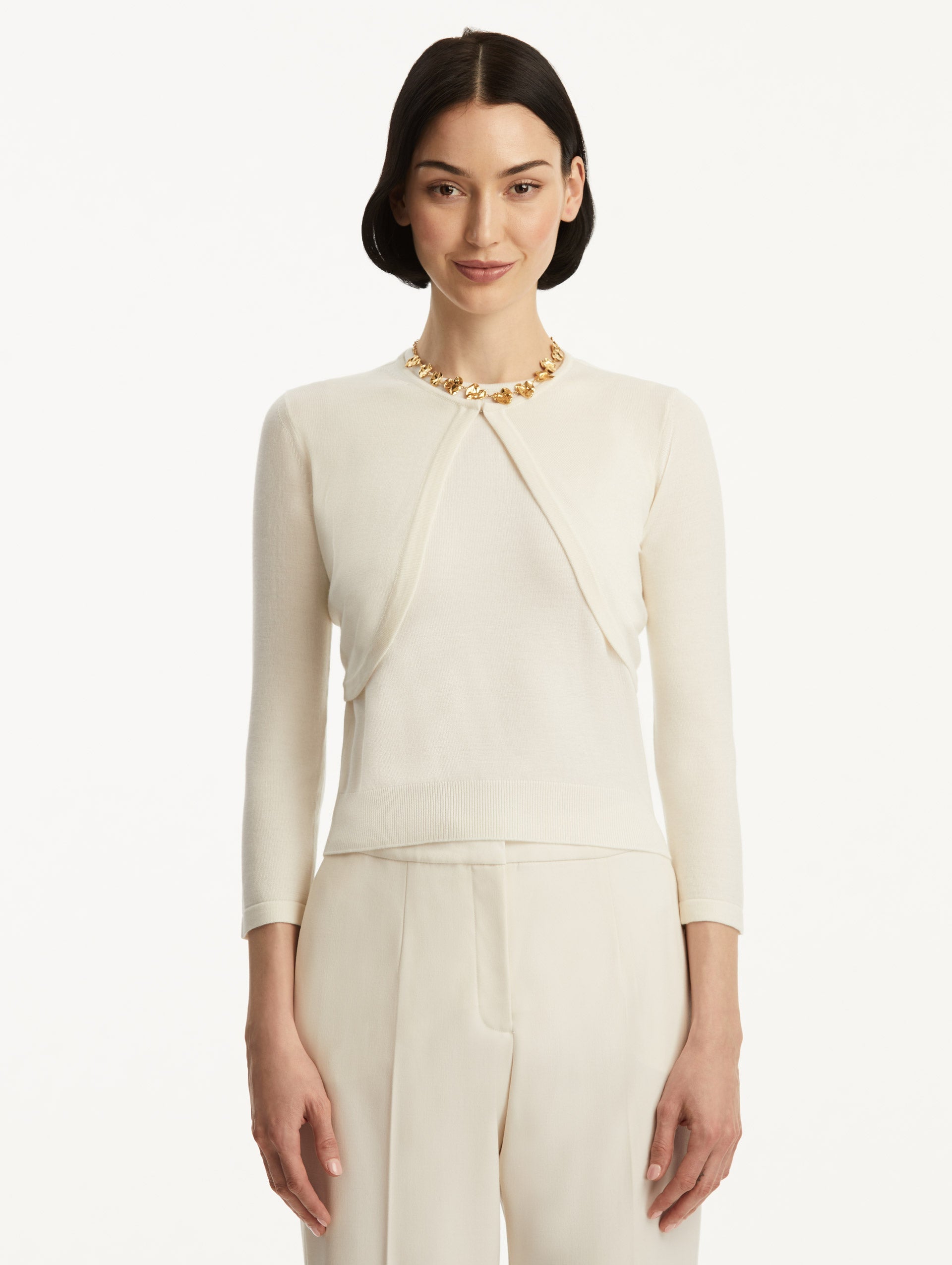 Wool-Blend Bolero Ivory / Oscar de la Renta