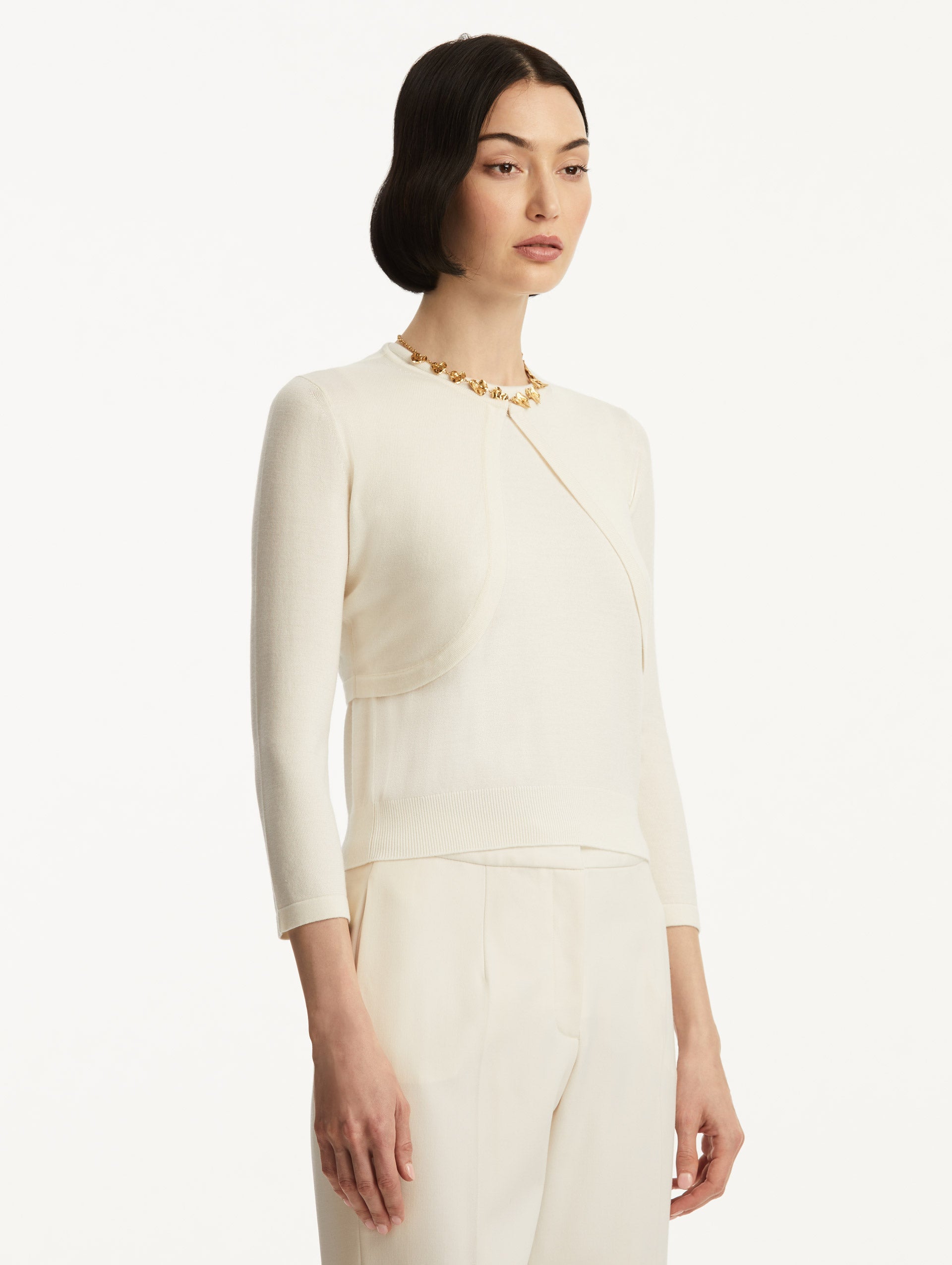 Wool-Blend Bolero Ivory / Oscar de la Renta